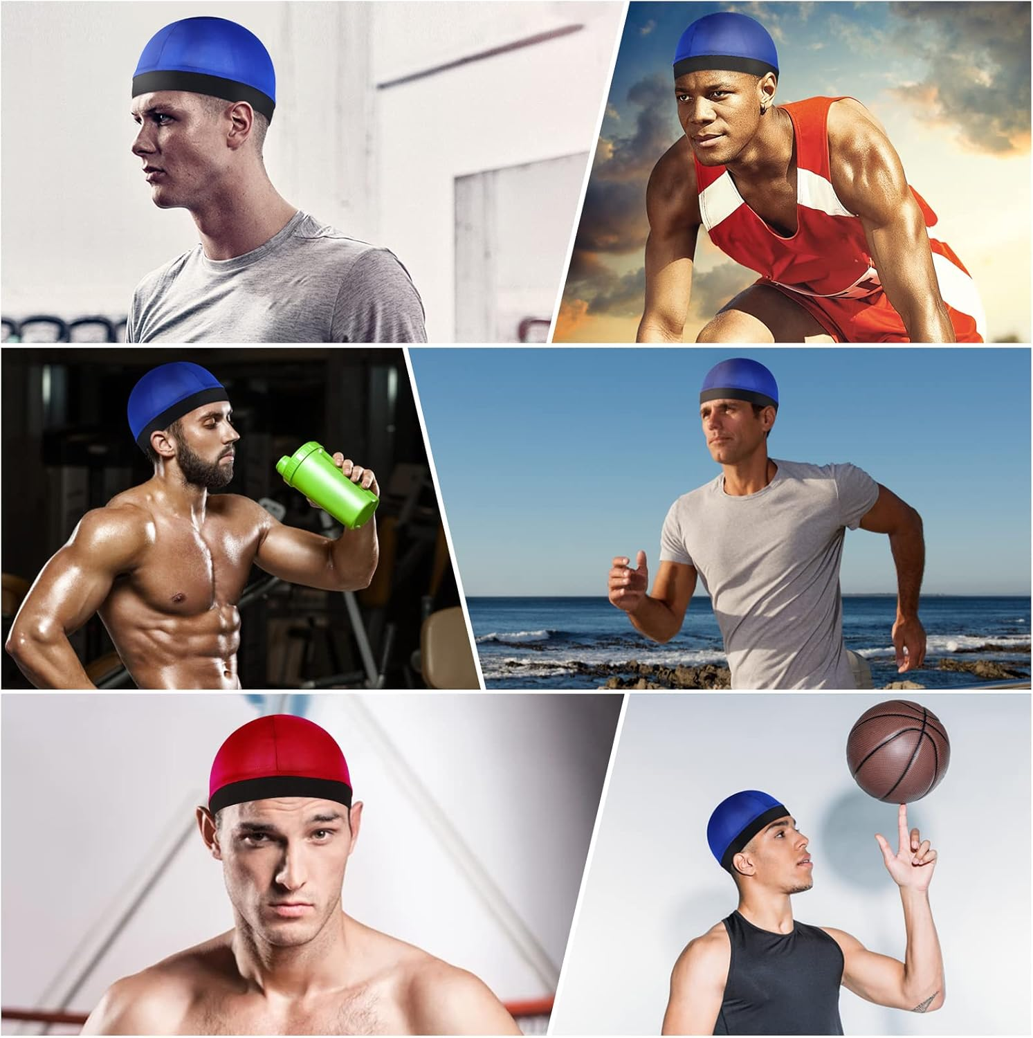 Sibba 3 Pieces Unisex Satin Silky Wave Caps 360 540 720 Wave Elastic Band Silky Durag Headwear Stockings Wig Beanie Cap image number 2