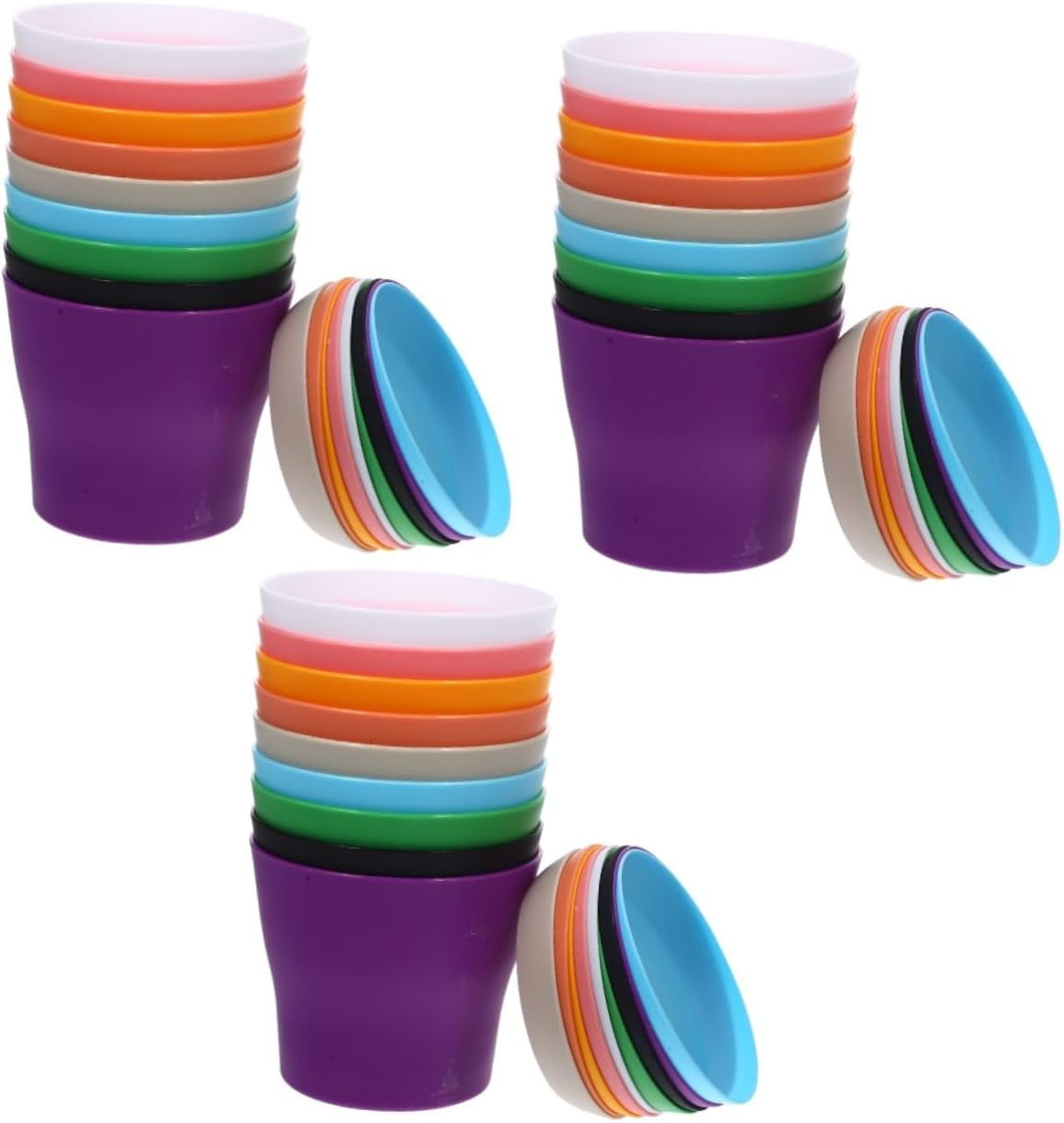 Kisangel 18Sets Plastic Flower Pots for Planting Containers Breathable Nursery Garden Flowerpot Small Planter Pots Saucers for Outdoor Use
