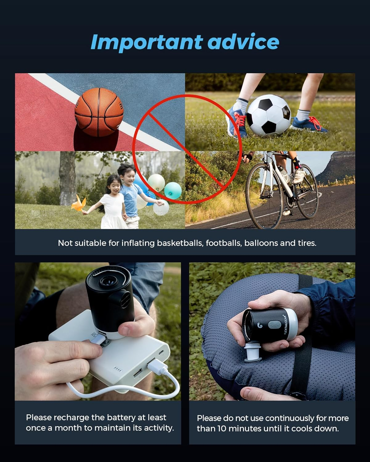 FLEXTAILGEAR Portable Air Pump MP2 Pro Electric Air Pump Rechargeable Battery Air Mattress Pump Ultralight Inflator with Led Light for Pool Floats Boats Sleeping Pads Inflatable Toys image number 1