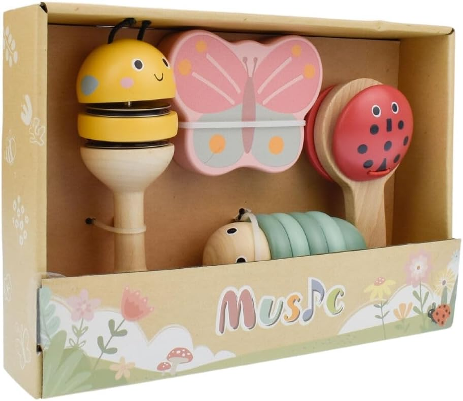 Kaper Kidz - Wooden Spring Insect Music 4 PCS Set | Gift Set for Babies and Toddlers image number 5