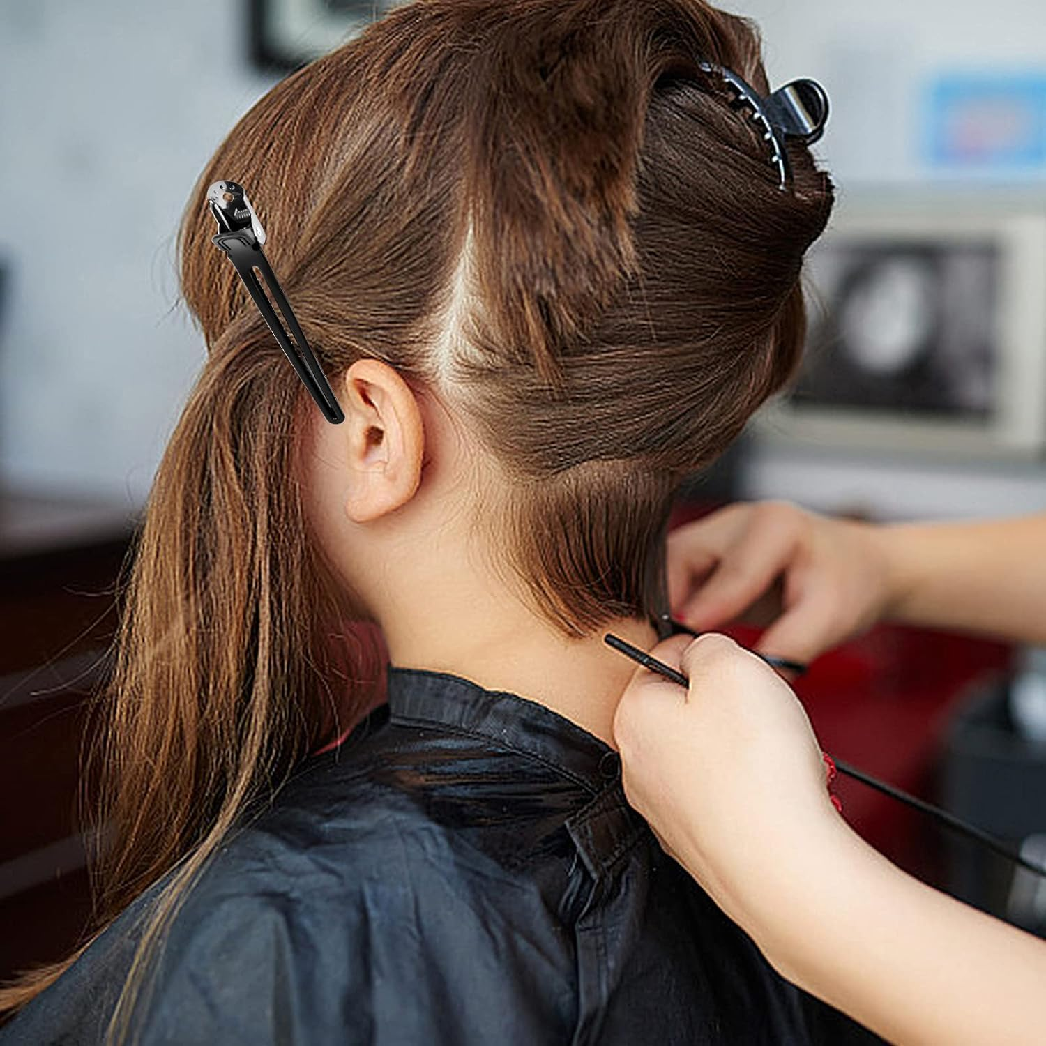 12 Pcs Sectioning Hair Clips 10.3Cm/4.05Inch for Hair Stying Sectioning Alligator Curl Hair Clips Metal Duckbill Hair Clips Crocodile Hair Styling Clips No Bend Hair Pin for Women Girls Hair Salon image number 2