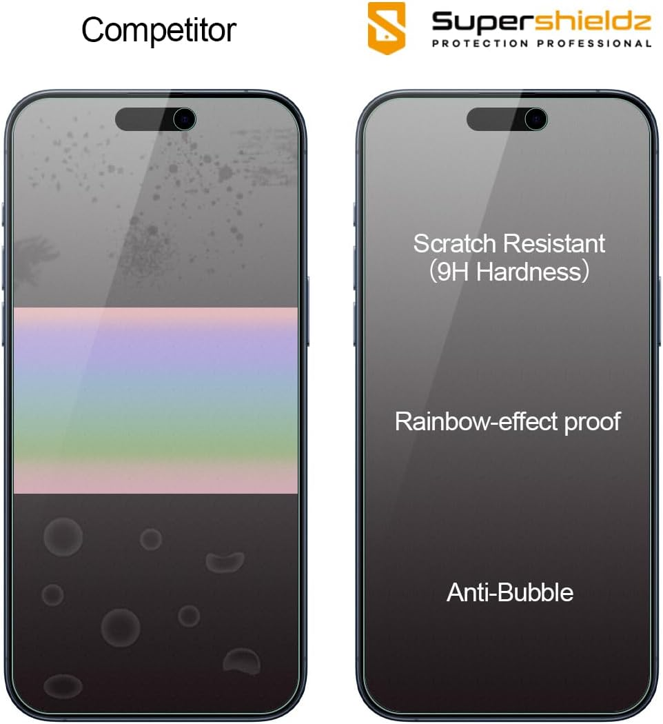 Supershieldz (2 Pack) anti Glare (Matte) Screen Protector Designed for Iphone 15 Pro Max (6.7 Inch) [Tempered Glass] anti Fingerprint, anti Scratch, Bubble Free image number 2
