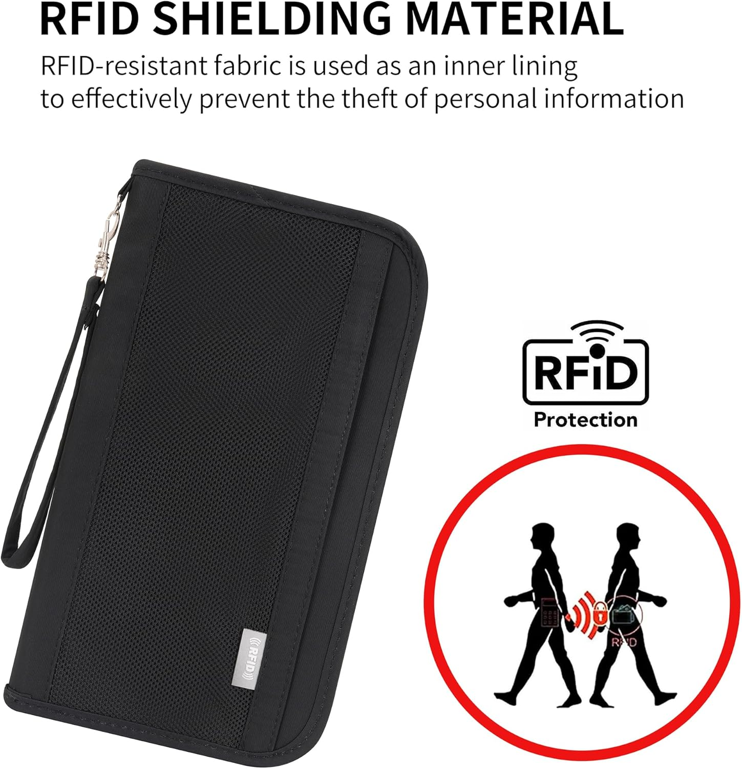 RFID Blocking Passport Holder Family Travel Holiday Wallet Accessories Document Organiser for Tickets Cash Passport ID Card Credit Cards Pen Waterproof Cover Travel Essentials Case for Women Men image number 1