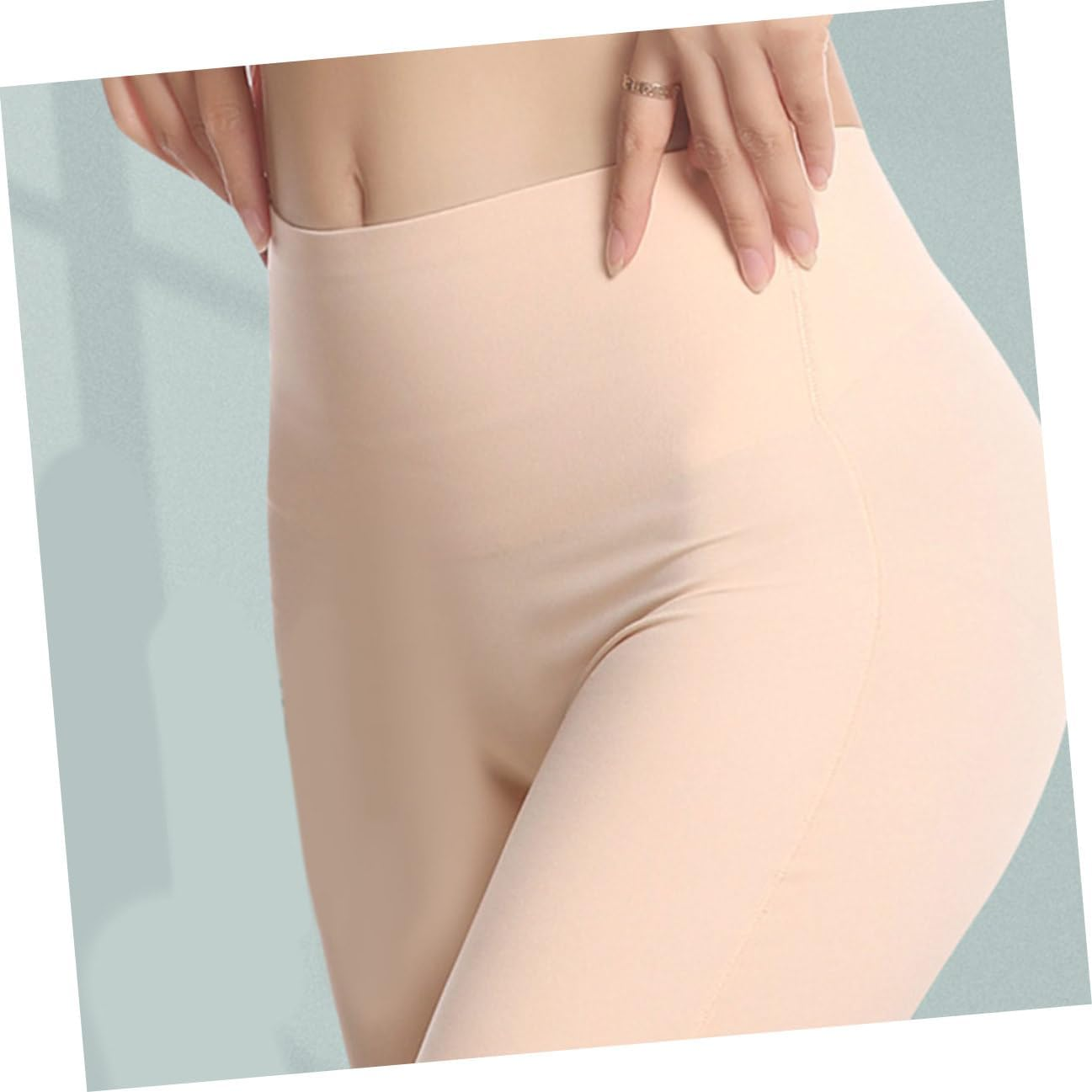 Beavorty Safety Shorts High Waist Seamless Thin Underwear Tummy Control Ice Cooling Skin Color L Large Anti-Exposure Breathable Shorts for Summer Khaki image number 1