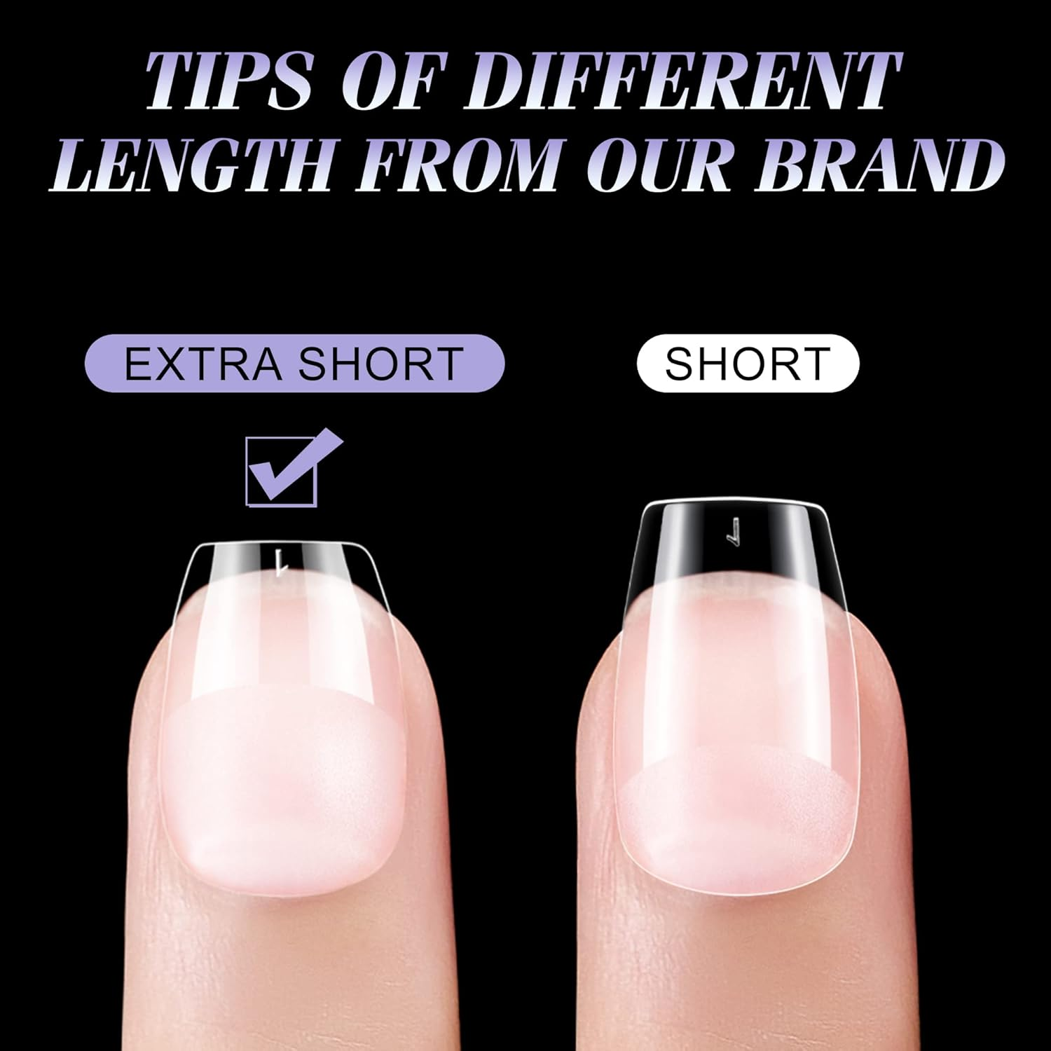 Gelike EC Extra Short Soft Gel Nail Tips Kit for Soak off Nail Extensions,Full Cover,Coffin Shaped,Pre-Buff PMMA Resin,Clear Ultra-Thin Design,15 Sizes,240 Pieces image number 3