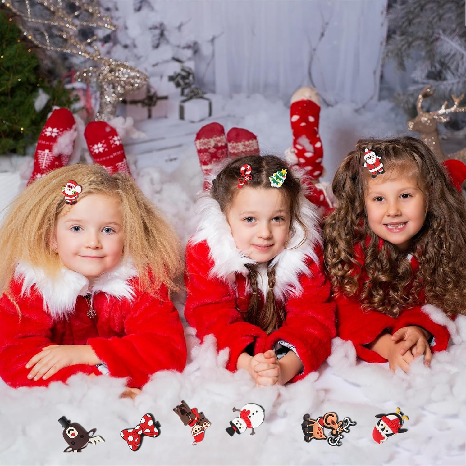 Pack of 18 Christmas Hair Clips, Antlers Hair Clips, Christmas Hair Clips, Christmas Antler Hair Clips, Reindeer Antlers Hair Pins, Christmas Gifts for Girls Women (A) image number 5