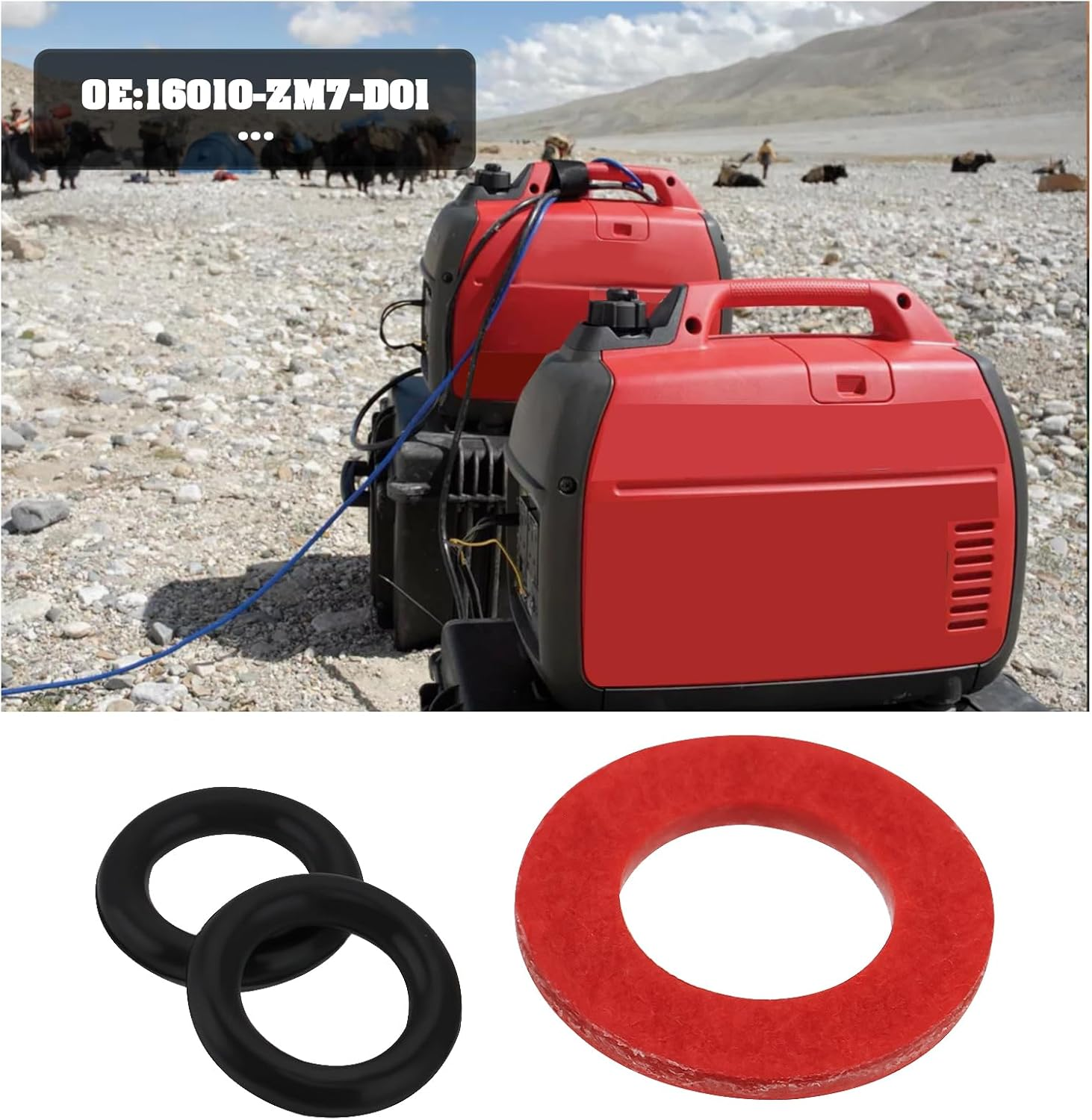 Briny River 2 Sets Carburetor Bowl Rebuild Gasket Kit 16010-ZM7-D01 Replacement Part Compatible with Honda EU1000I EU1000IT1 EU2000I EB2000IT1 EU2200IT GX100U