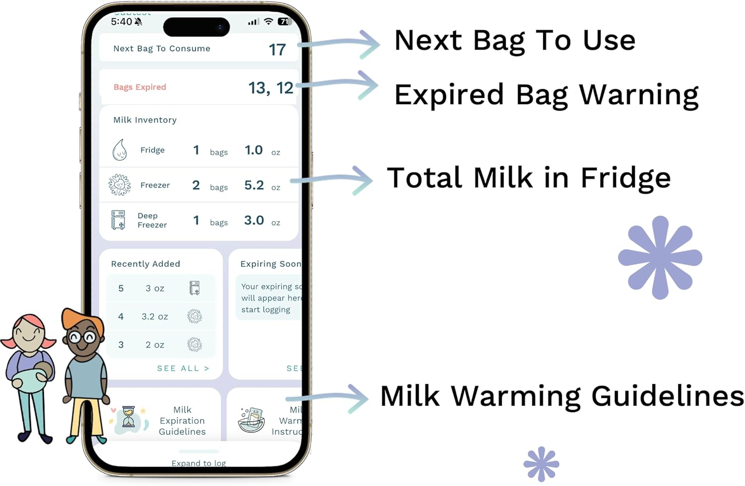 Cubtale Smart Milk Bag Labels - Milk Expiration, Inventory and Storage Tracking, Caregiver Access to Breastmilk Details with QR Code - Consecutively Numbered Self-Adhesive Labels