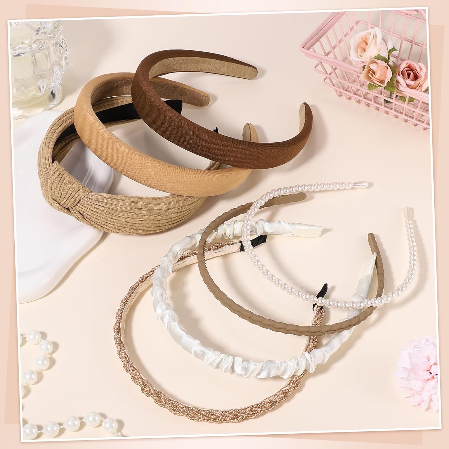 Women'S Headbands, Set of 7 Headbands, Braided Non-Slip Hair Band, Plastic Headbands for Girls and Women (7 Models)