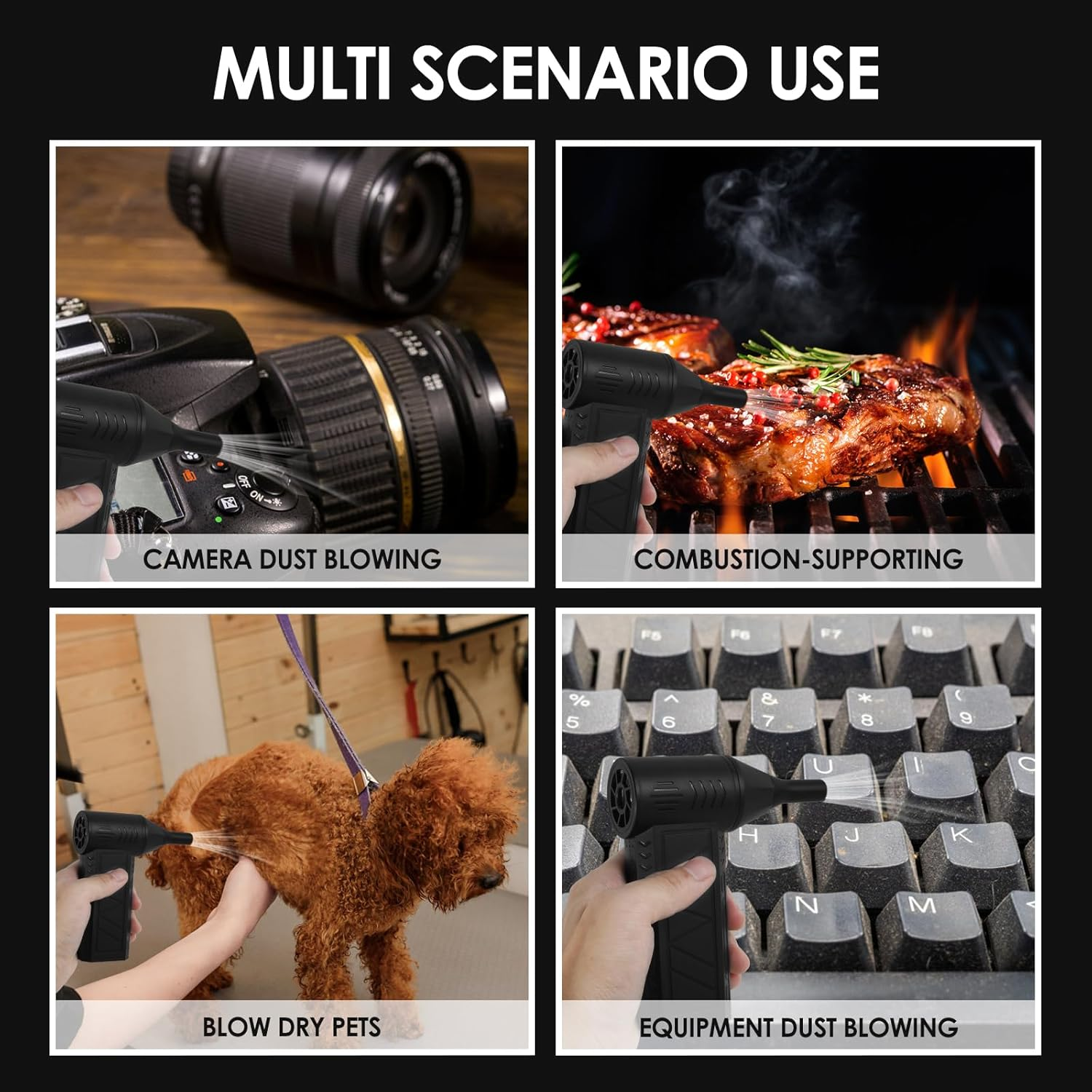 Mini Jet Dry Blower, 80000RPM 5000Mah Electric Jet Blower Fan Handheld Jet Fan Blower Mini Air Blower Duster 4 Gear Adjustable Air Blower Jet Fan with LED Light Pocket Air Duster Fan image number 6