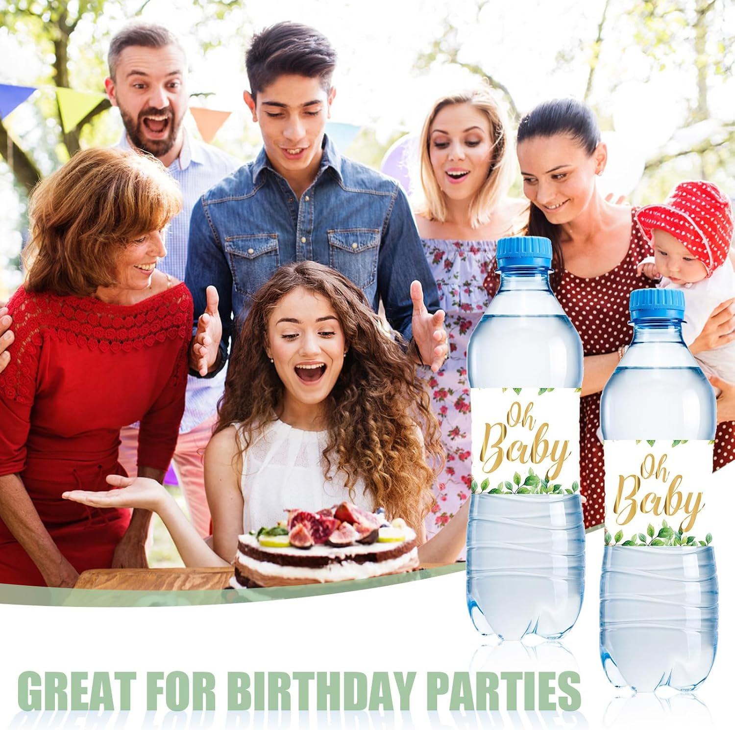 50Pcs Baby Shower Water Bottle Labels, Waterproof Decorative Water Bottle Labels Personalized Water Bottle Wrap Stickers for Baby Shower Party Decorations (Animal Style) image number 4