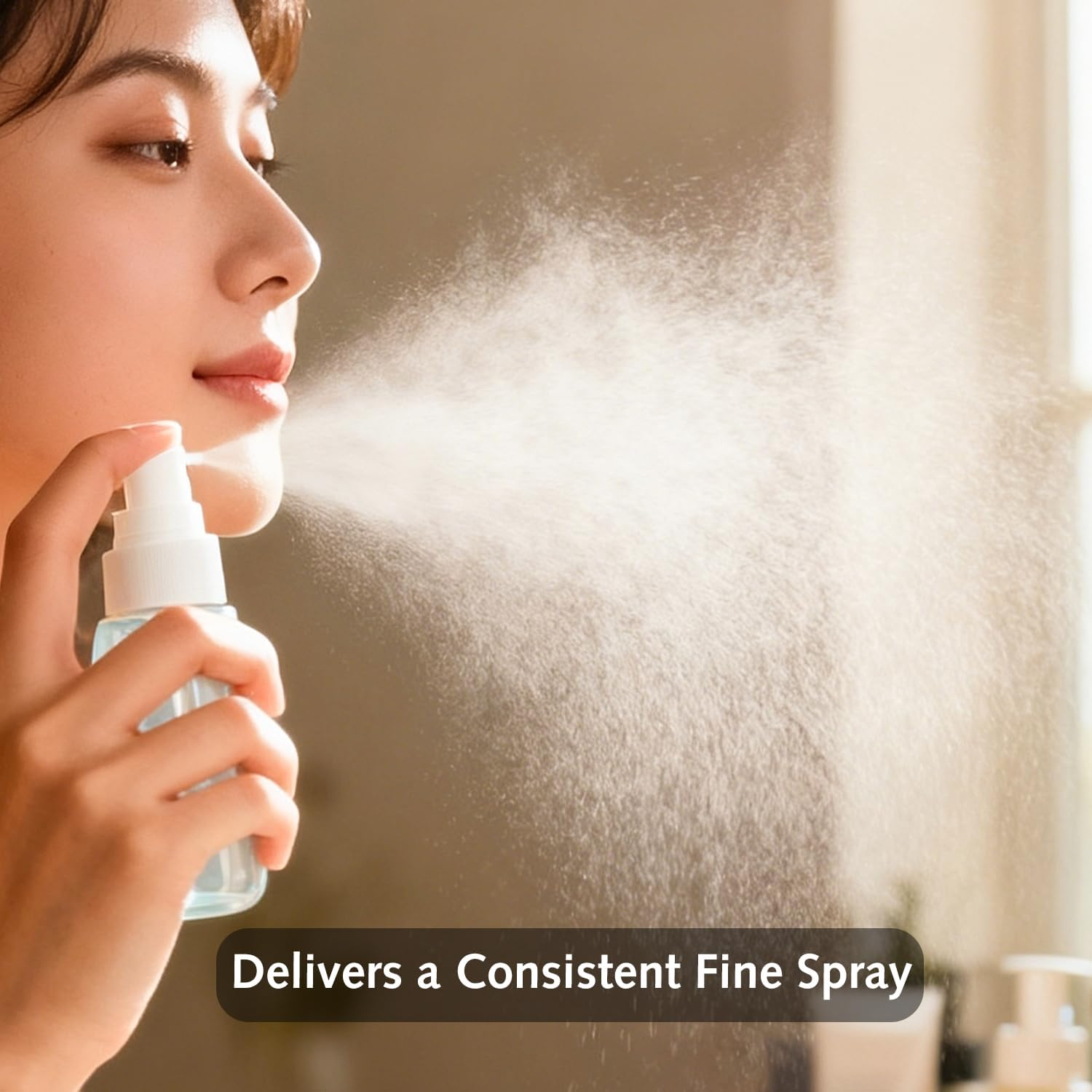 DILUSILK 3 Pack 60Ml Fine Mist Spray Bottles, Portable Small Refillable Sprayer for Travel, Cosmetic, Skincare and Hair Care Products image number 2