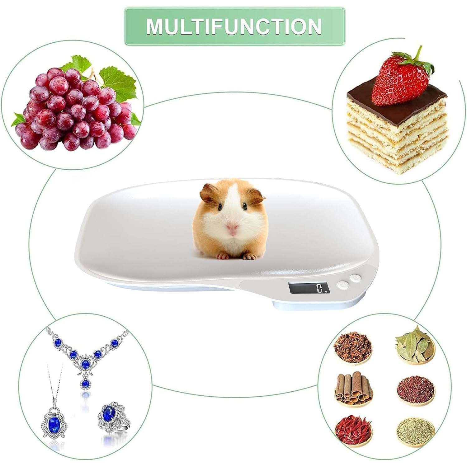 Digital Pet Scale - Accurate Weight Scale Small Animal LCD Scale | Electronic Scale with Height Tray for Puppy Cat Hedgehog Hamster Home Pet Shelter image number 3