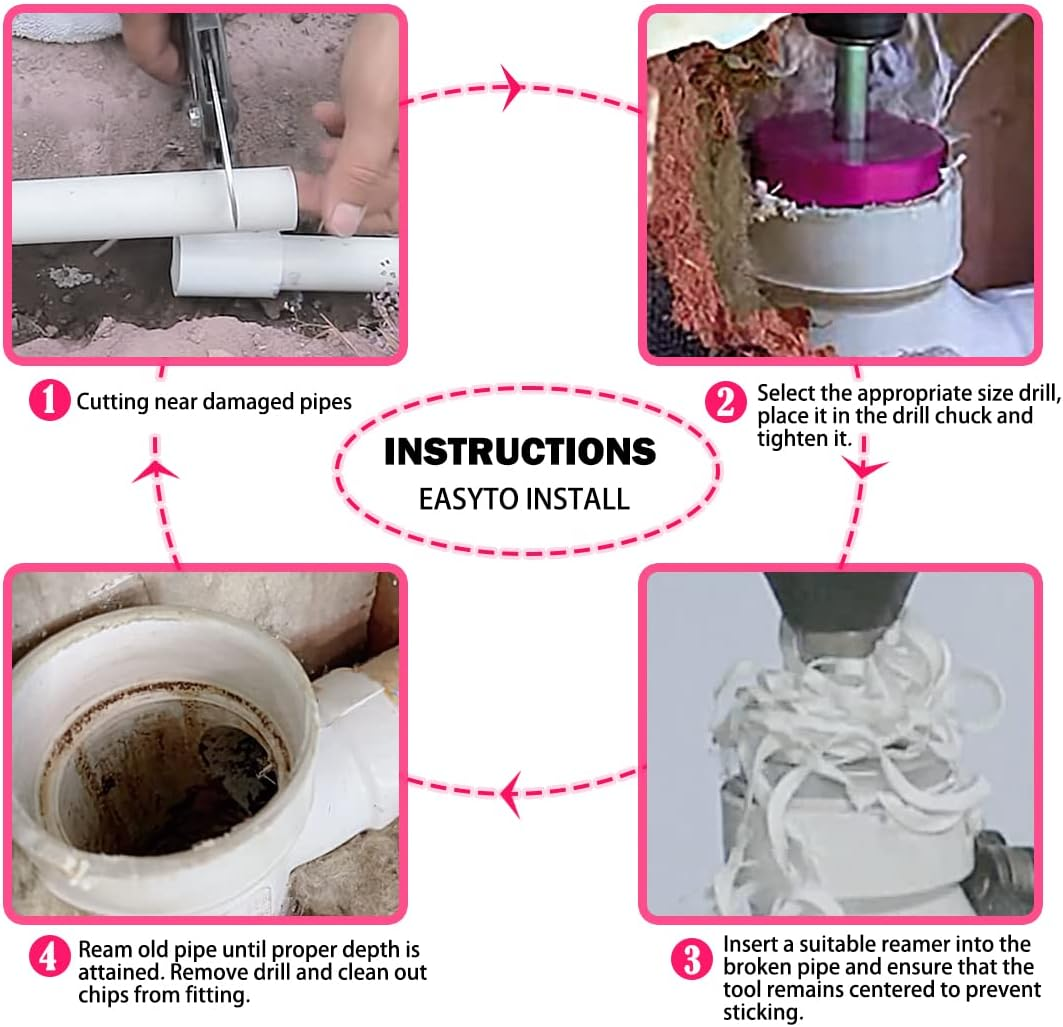 04529 for PPRK6 Plastic Pipe Fitting Reamer 6 Piece Kit Fit into Standard 1/2" Drills PVC Pipe Reamer Tool Contains PPR75, PPR100, PPR150, PPR200, PPR300 and PPR400 image number 4