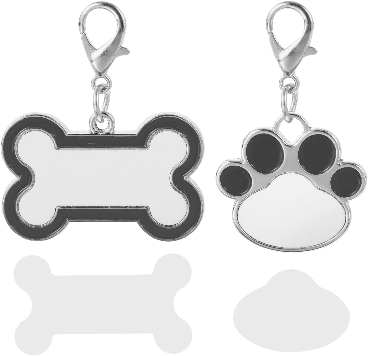 LUOZZY 4 Pcs Sublimation Blank Dog Tags Heat Transfer Puppy Kitten Tags Pendent Blank Craft Pet Tags Supplies - Black image number 1