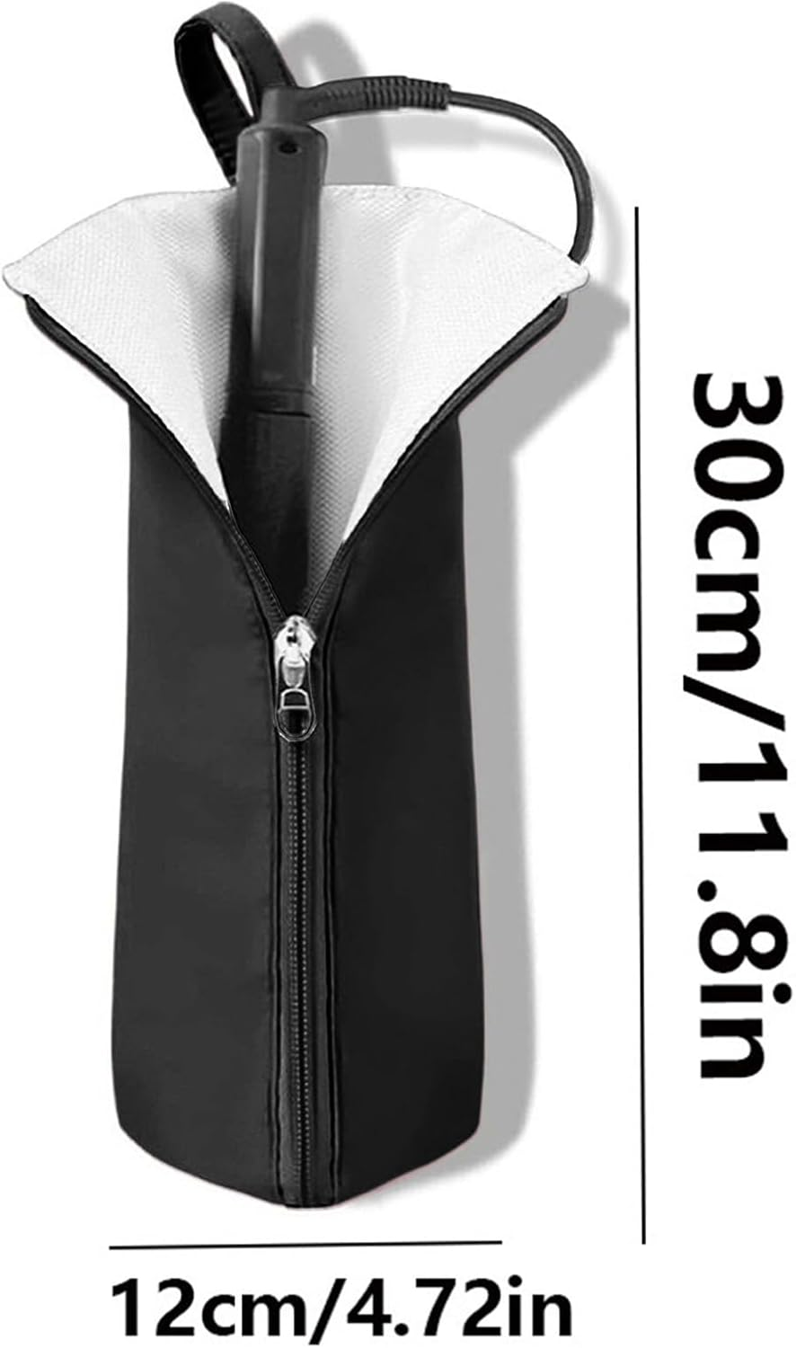 Hair Iron Holder | Hangable Iron Holder - Styling Straightening Tool Travel Pouch Heat Resistant for Desk Organization - Gray image number 5