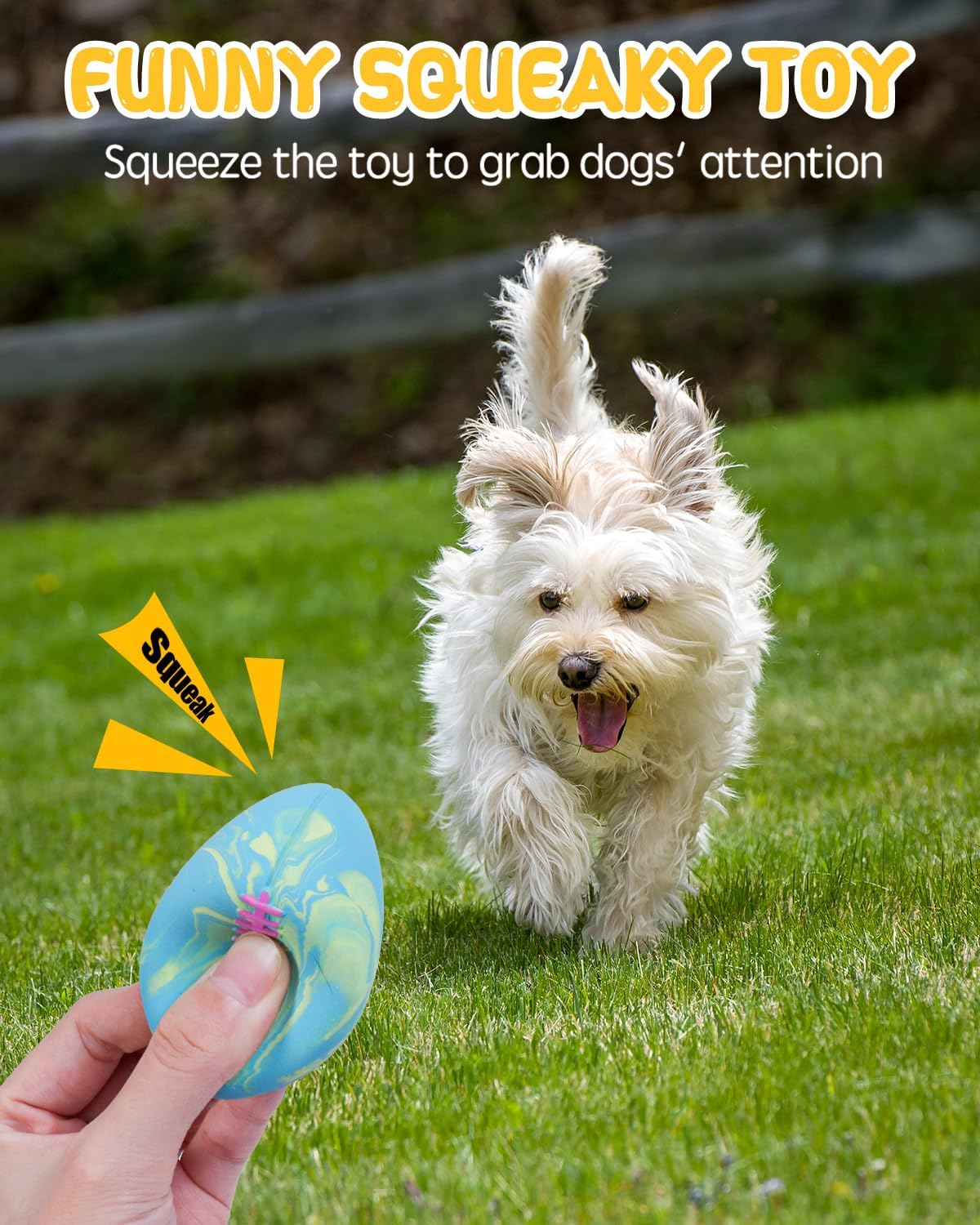 Dog Squeaky Toy Balls, Interactive Squeak Puppy Balls for Fetch Play, Latex Rubber Pet Toy for Puppies Mini Breed Small Dogs image number 1
