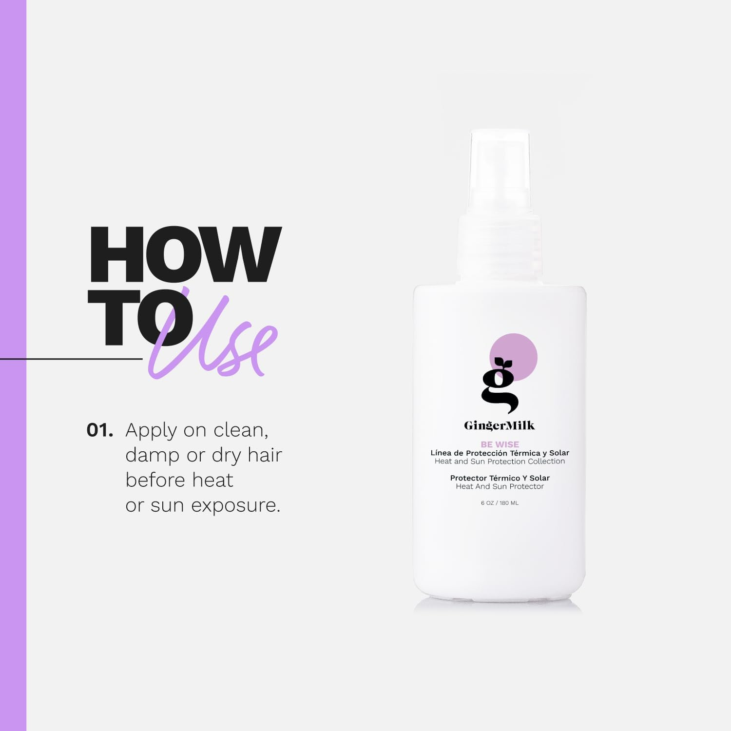 Ginger Root Extract | Thermal and Solar Protection for All Types of Women'S and Men'S Hair, Stimulates Growth and Controls Loss - 6 Onz | Be Wise image number 5