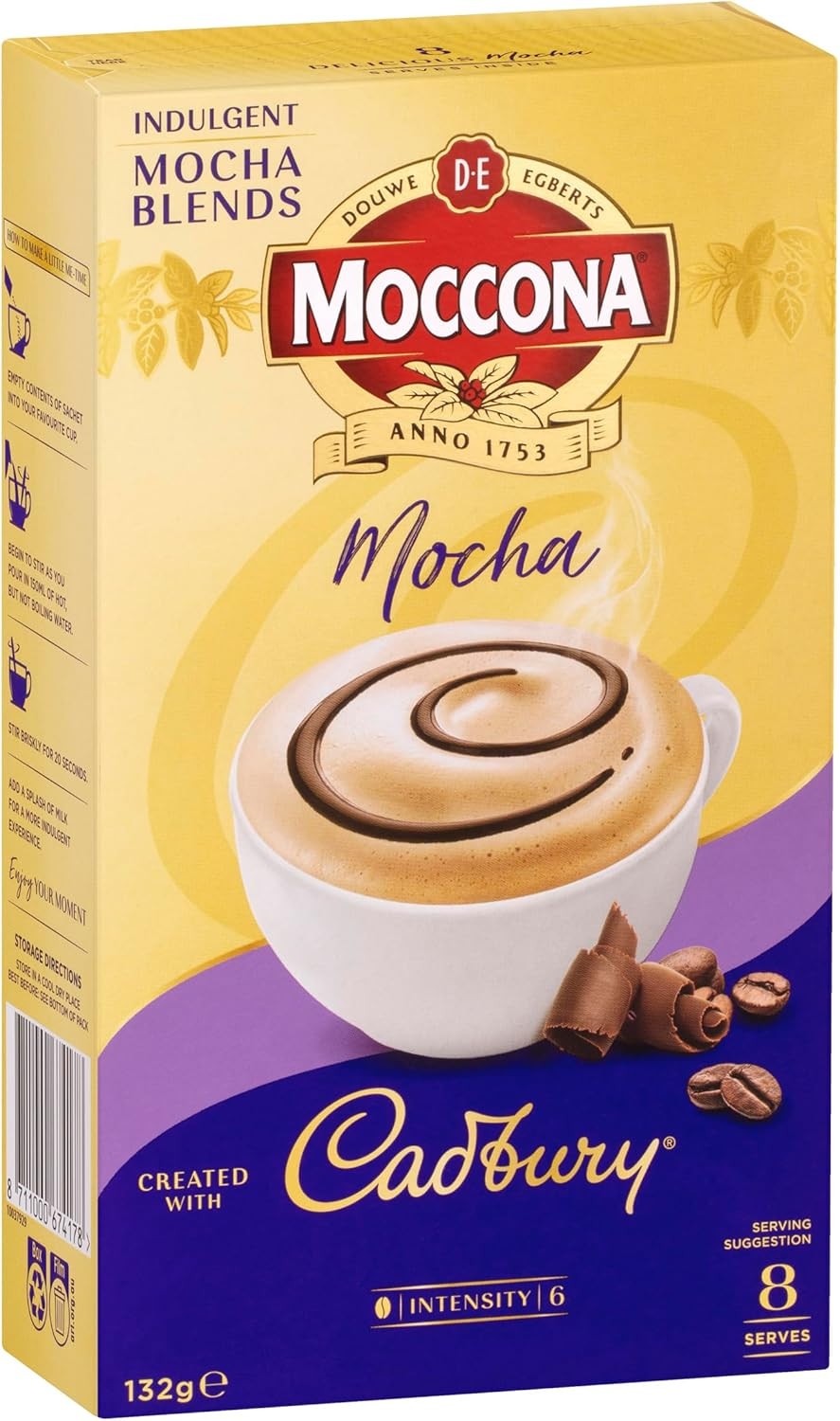 Moccona Coffee Sachets Cadbury Mocha 40 Sachets (8 Sachets X 5 Packs) image number 2