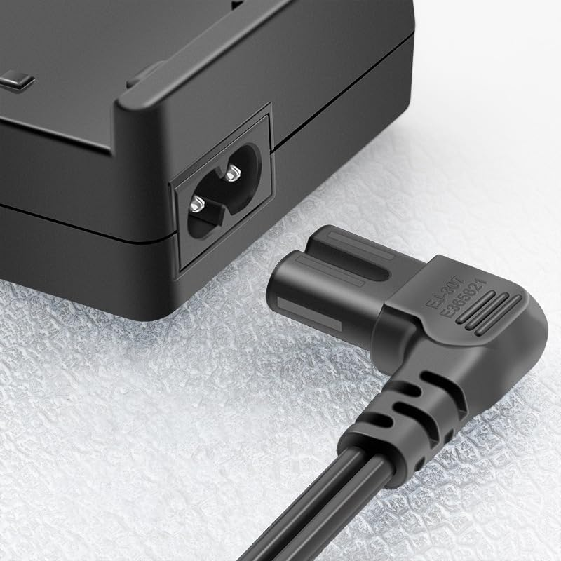 3M Longer Samsung TV Power Supply Cord Replacement for Samsung TV 24" 32" 40" 43" 48" 49" 50" 55" 60" 65" 75", UN40 UN43 UN48 Charger Cable, 90 Degree Angled 18AWG 2-Prong to L-Shaped C7 Power Cord image number 1