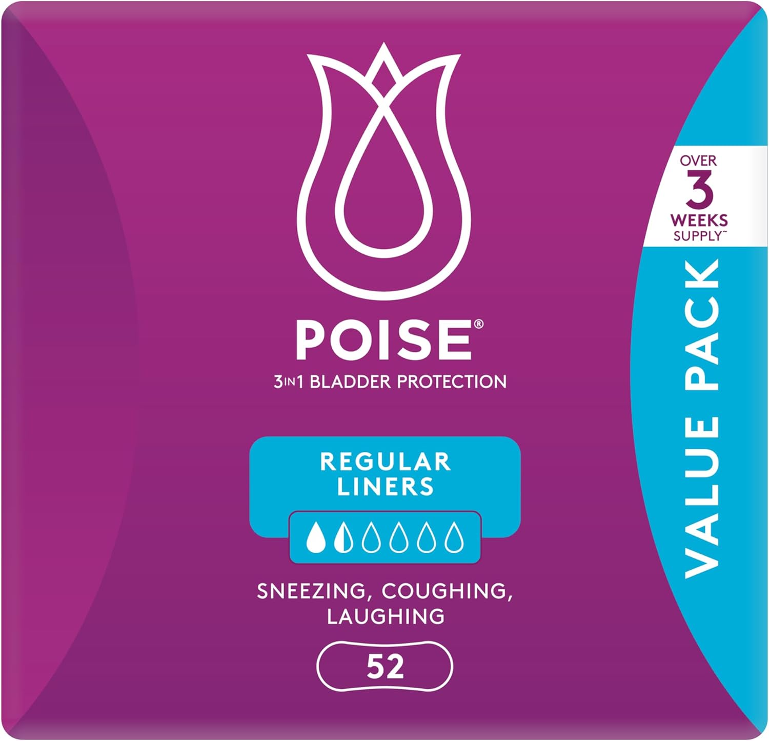 Poise Liners for Bladder Leaks, Regular (52 Count) image number 4