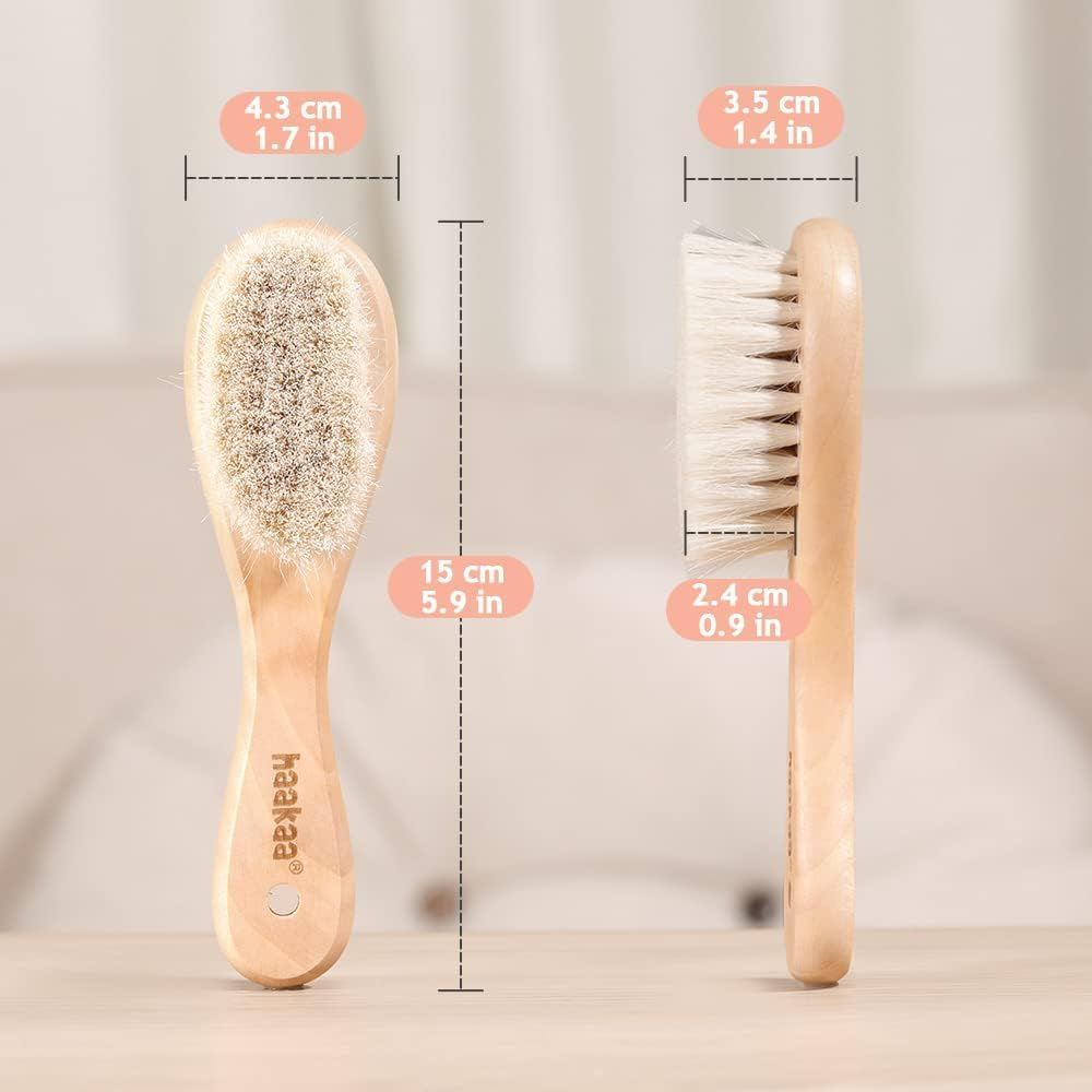 Haakaa Wooden Baby Hair Brush,Soft Bristle Hair Brush for Kids,Prevent Cradle Cap,Natural Soft Goat Bristles,Perfect Baby Registry Gift image number 6