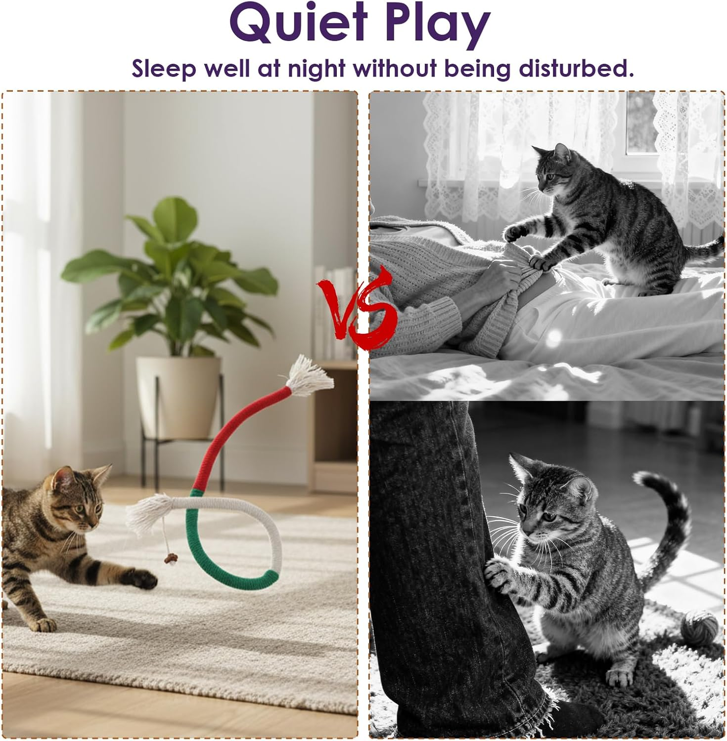 YBEATY 6Pcs Cat Chew Rope Toy Interactive Cat Nip Kicker Toy Pet Chew Toys Bent Cats Rope Toys Bite-Proof Playthings Kitten Chewropes Pet Supplies for All Breeds Cats Teeth Cleaning Stress Relief image number 4