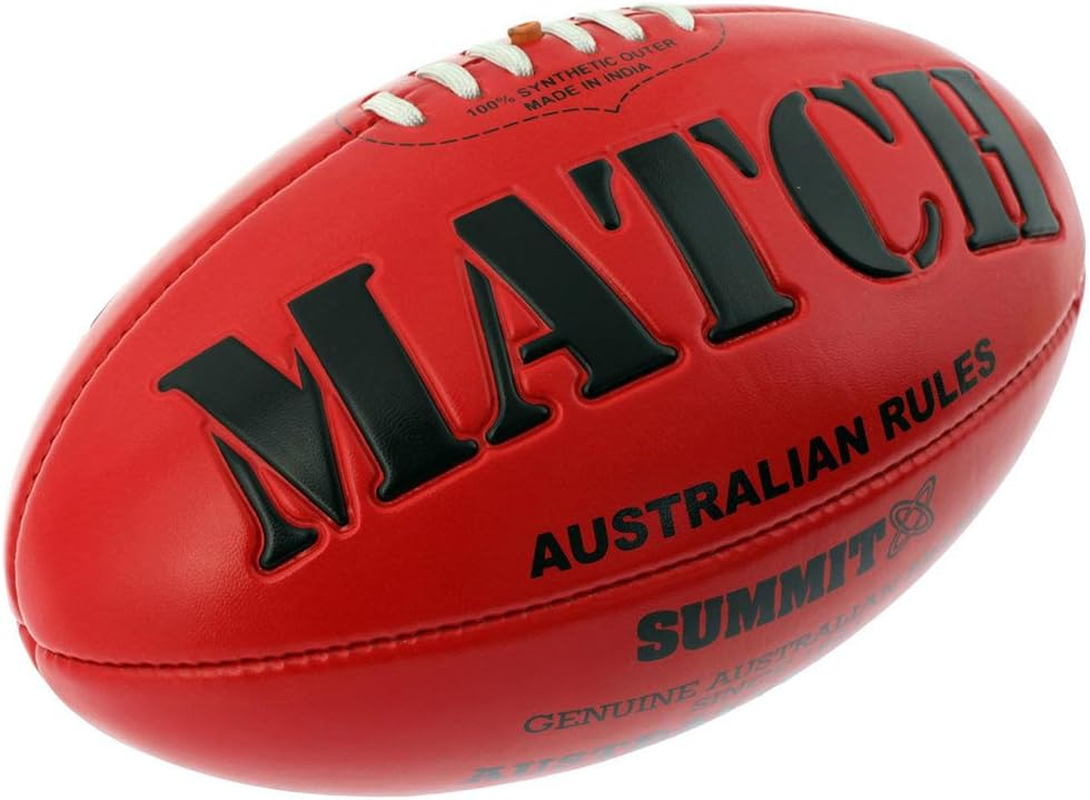 SUMMIT Match Embossed Aussie Rules Football - Embossed Match-Style Footy with Grippy Finish and Classic Shape for Practice and Club Play image number 1