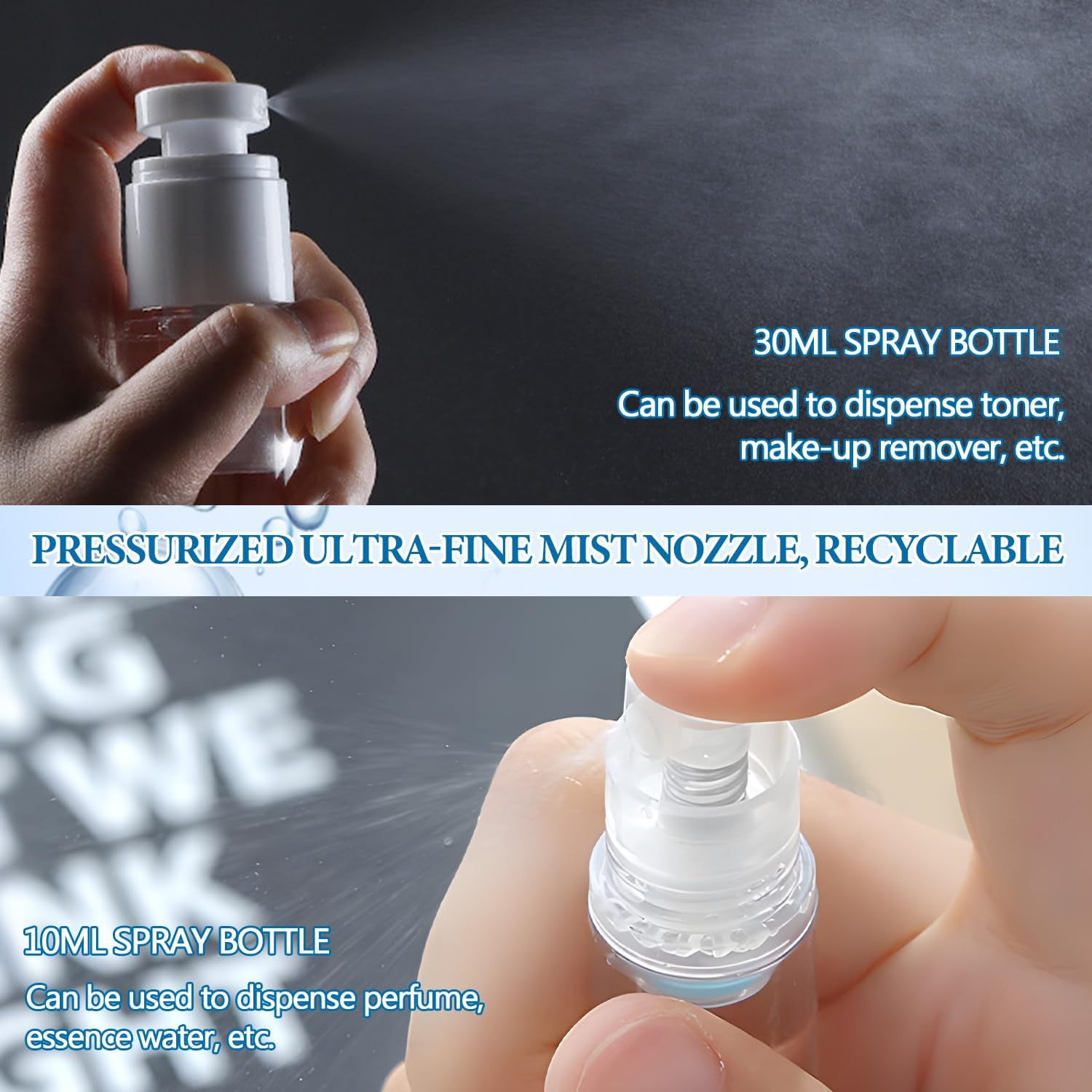 TORMEN 8-Piece Airless Pump Bottle Set,Cosmetic Containers,Lotion Bottles,Spray Bottles- Travel Size, Refillable Vacuum Cosmetic Bottles for Lotion, Liquid,Cream,Toiletries,Skincare & Beauty Products image number 1