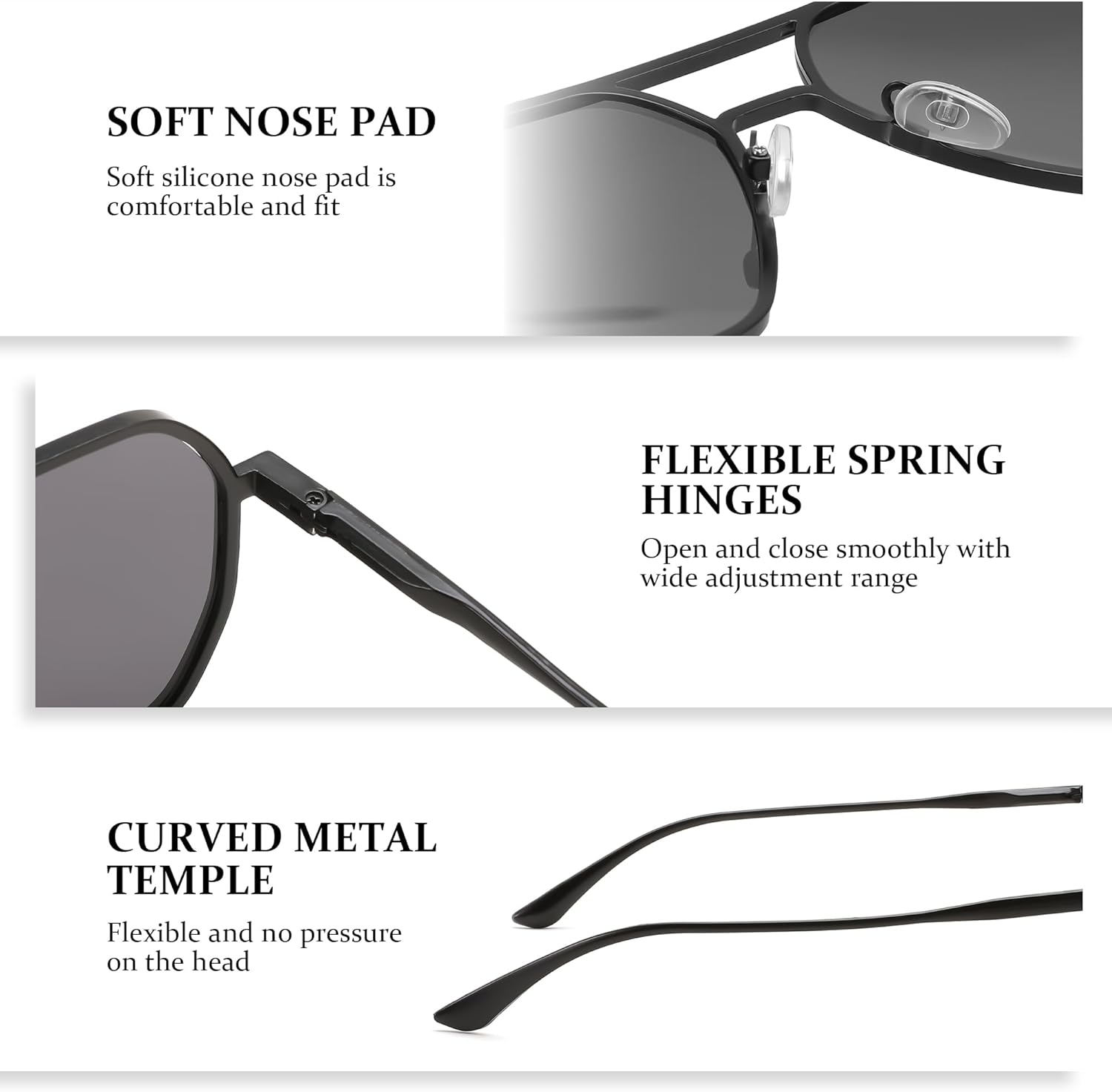 Yujian Retro Polarized Aviator Sunglasses for Men Women Metal Frame Sun Glasses Classic Vintage Shades UV400 Protection image number 1