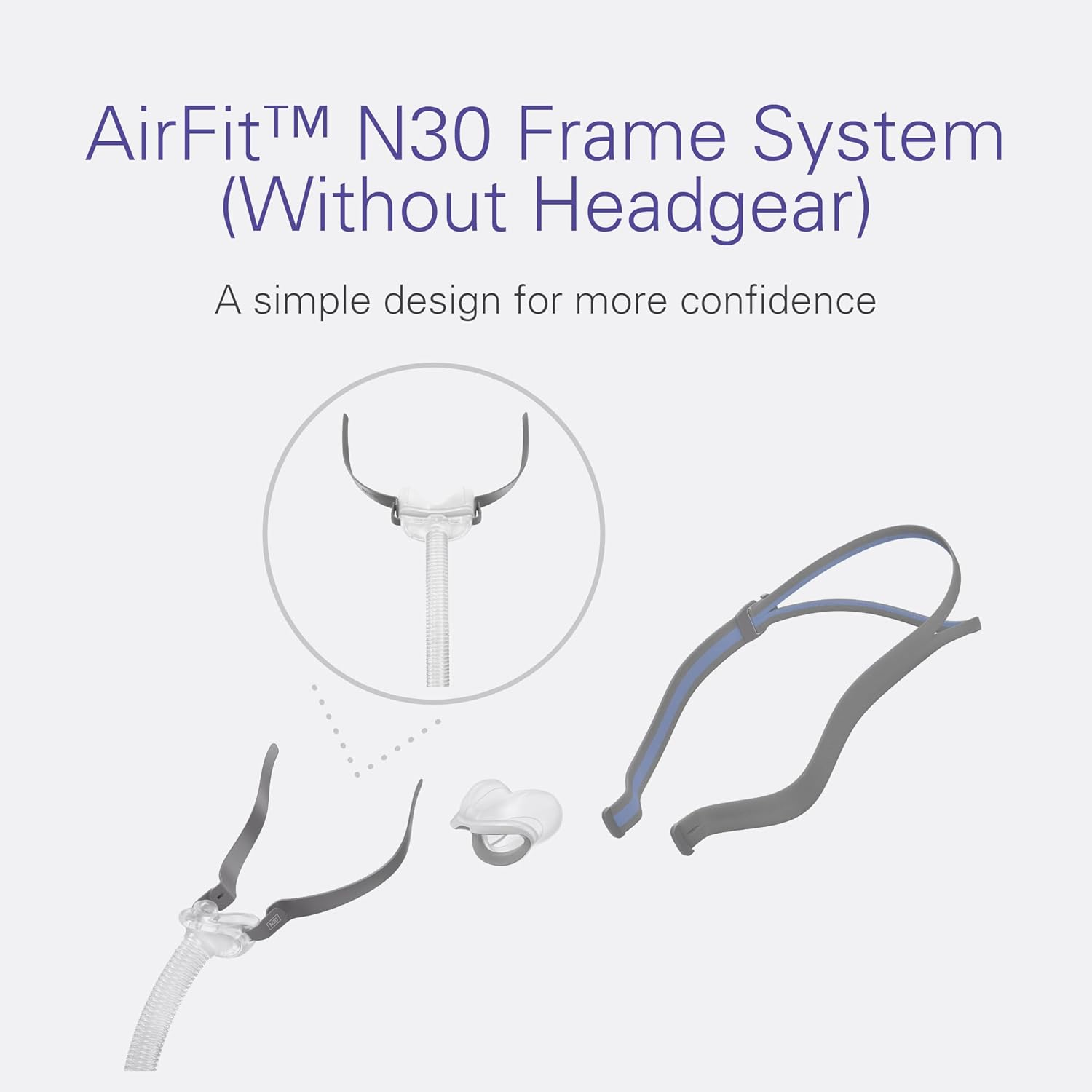 Resmed Airfit N30 Replacement Frame System (Without Headgear) - Small image number 2