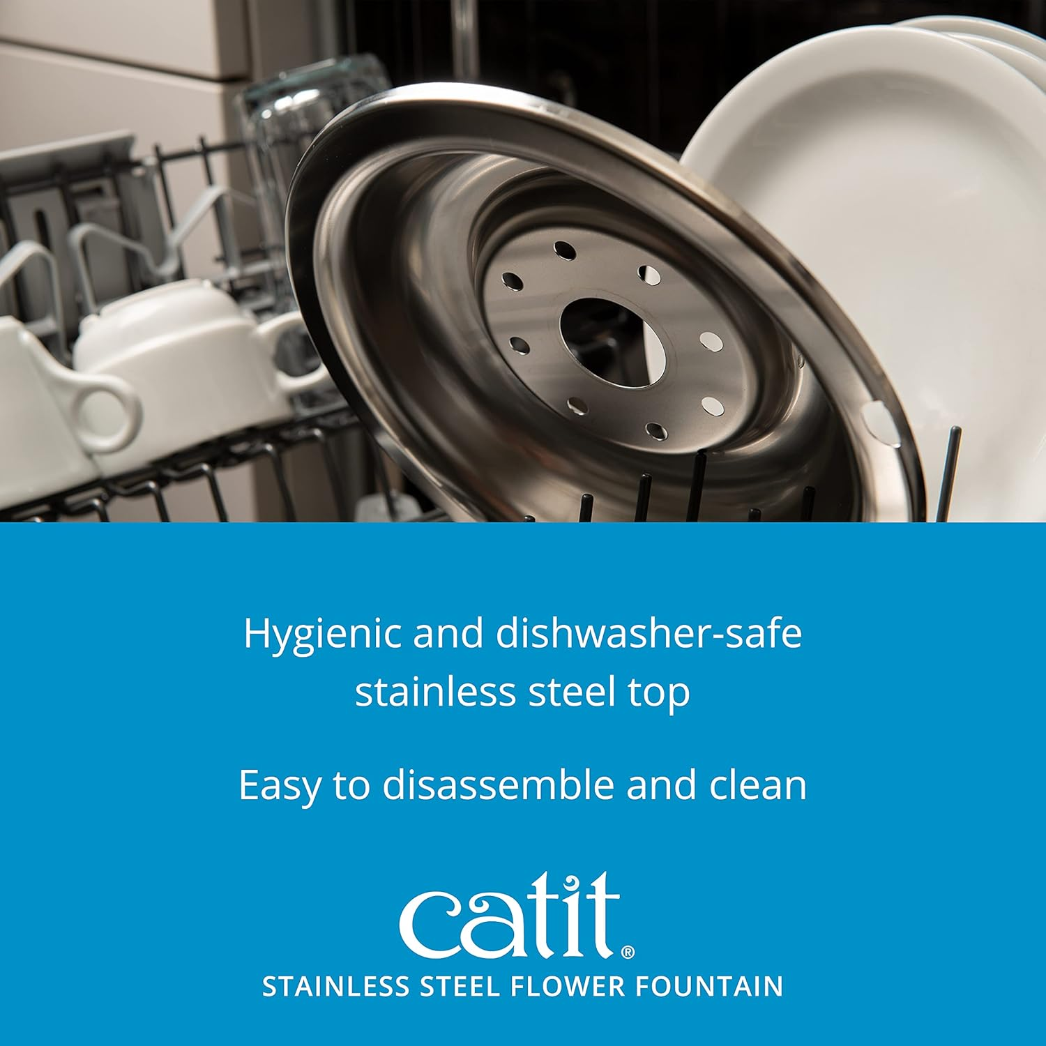 Catit Flower Fountain Stainless Steel White 43725 1 Count (Pack of 1)