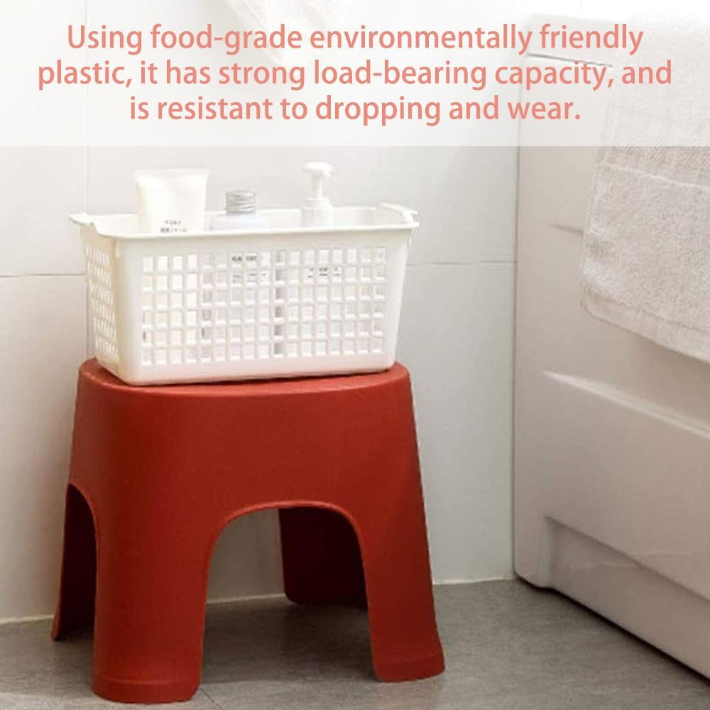 Multi-Use Step Stool / Shower Seat ,Plastic Seat for Home & Step Stool ,Foot Stool for for Home, Office, Garage Stools Laundry Bathroom - Red image number 6