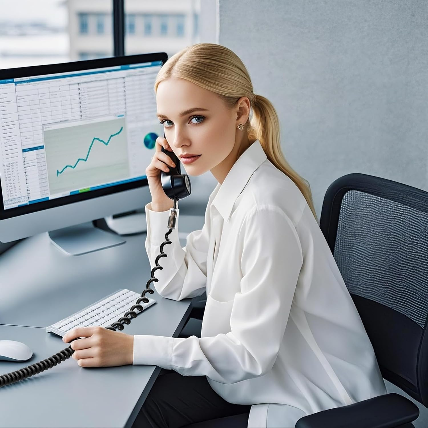 Telephone Cord Detangler, Uvital Anti-Tangle Phone Cable 360 Degree Rotating Landline Swivel Cord Untangler Black (2 PCS) image number 3