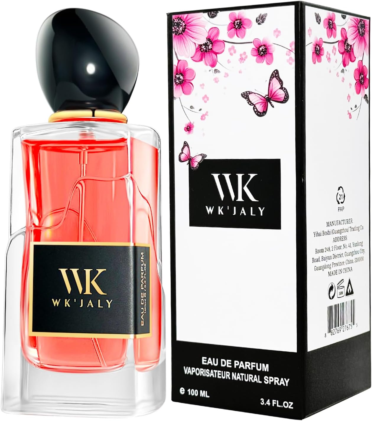 WK JALY Divine Floral Woody Eau De Parfum Spray, with Notes of Rose, Jasmine, Long-Lasting Fragrance, Women'S Perfume, 100Ml