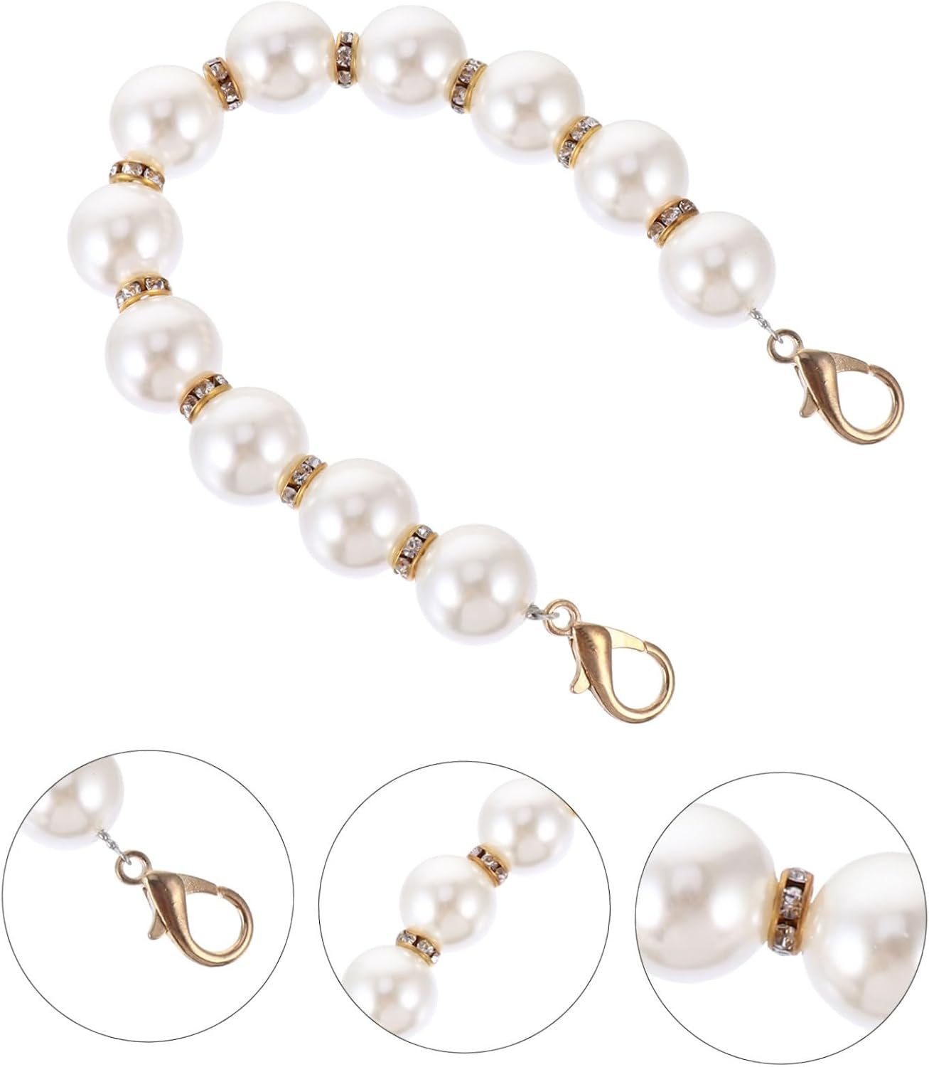 Hohopeti Metal Pearl Chain Luggage Straps Belts for Women Clutch Bags Handbag Strap Suitcase DIY Purse Chain Replacement image number 5