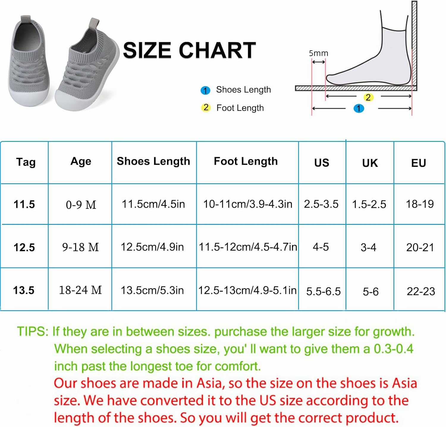 Baby First Walking Shoes Toddler Infant Boys Girls Baby Sneakers Breathable Non-Slip Indoor Floor Baby Sock Slipper with Soft Sole Cotton Mesh image number 7