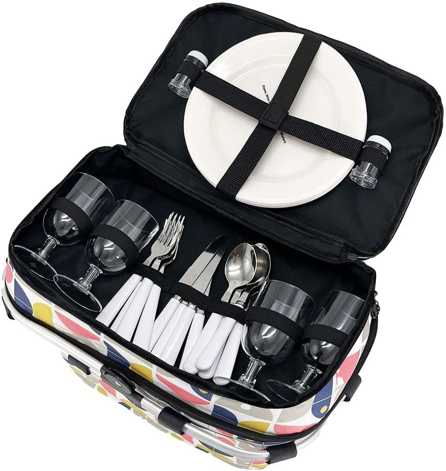 Sachi 4 Person Insulated Picnic Basket - Nordic Geo