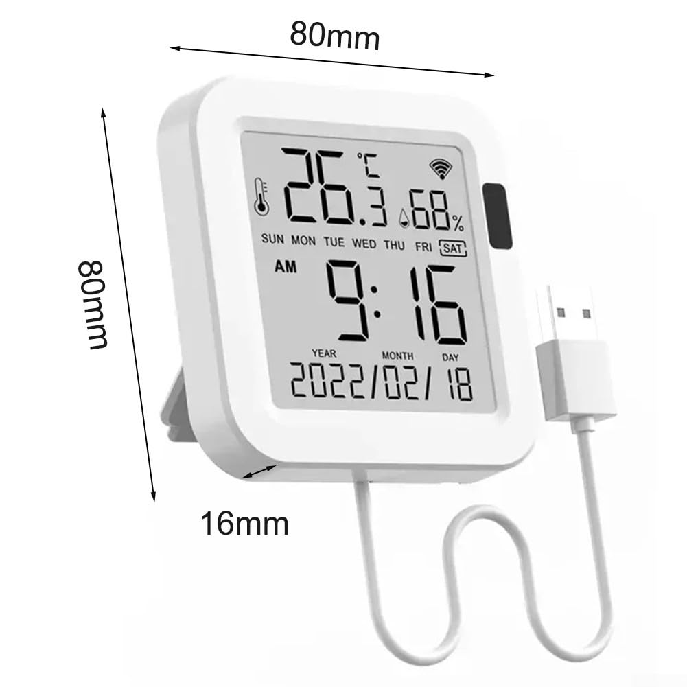 Smart Thermohygrometer Featuring 2 4Ghz WLAN Connection for Remote Indoor Temperature and Humidity Control via Smartphone App image number 6