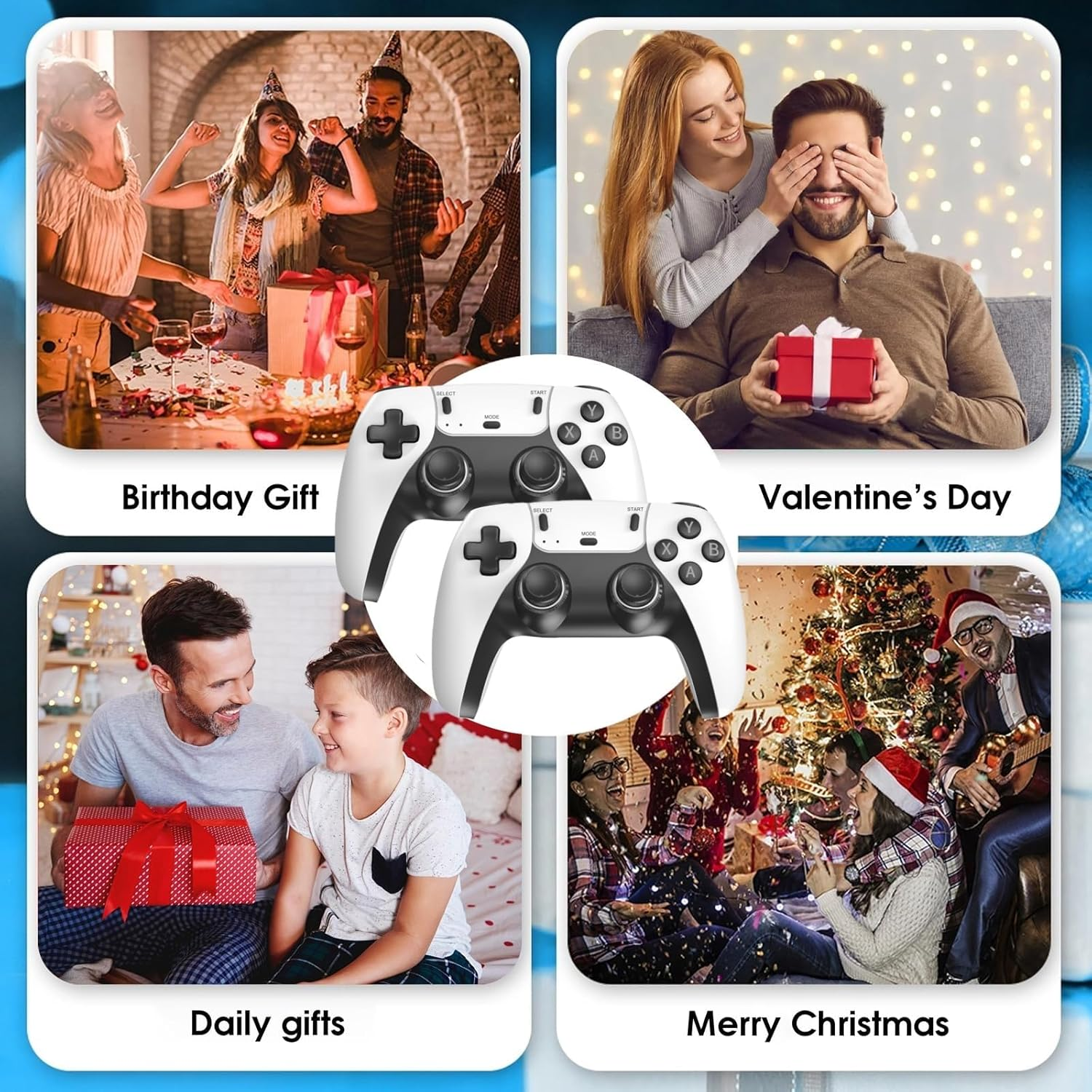 2025 New 128GB Wireless Retro Game Console,40000+Games and 23 Emulators，Plug and Play 4K HD HDMI TV Game Stick，With Dual 2.4G Wireless Controllers