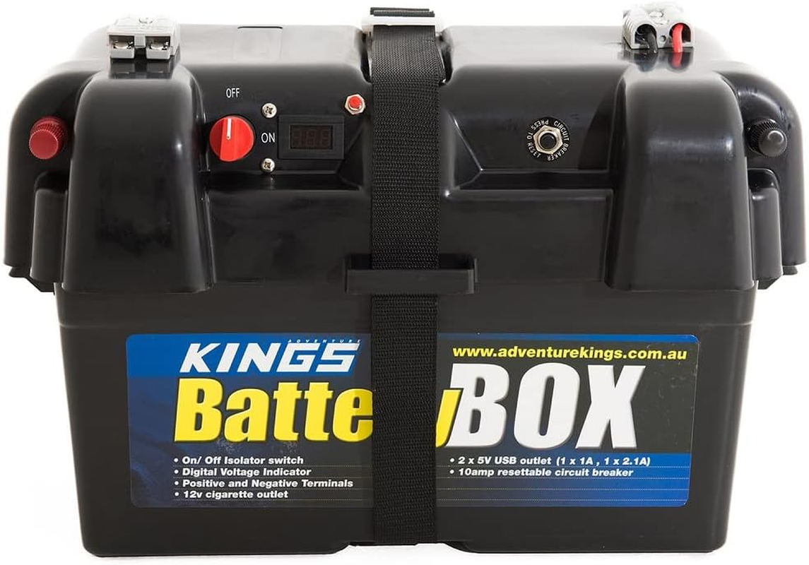 Adventure Kings Battery Box 12V + 1.8M 12V Fridge Cable Anderson-Style Plug