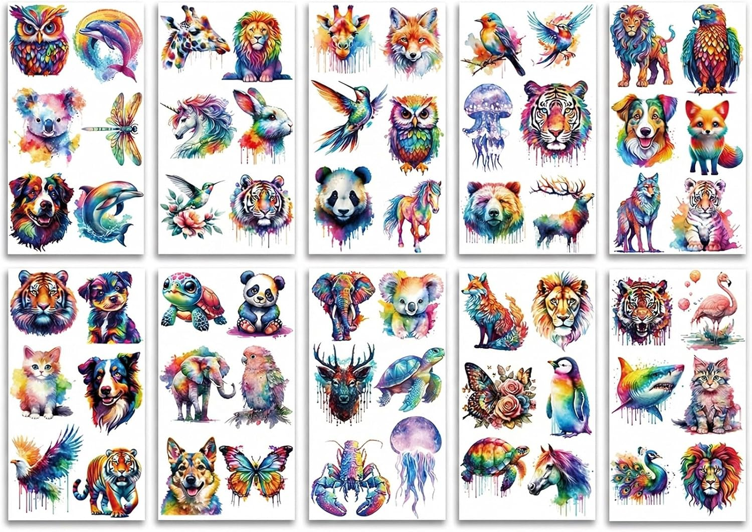 12 Sheets Glitter Temporary Tattoos for Kids | Cute Fake Tattoo Stickers with Butterfly, Mermaid & Fairy Designs - Waterproof Party Favors for Girls Boys Birthdays (Mermaid & Butterfly-Eg)