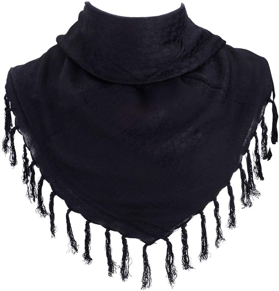 FFNIU Cotton Scarf Military Shemagh Arab Tactical Desert Keffiyeh Thickened Head Neck Scarf Wrap for Women and Men 43"X43"
