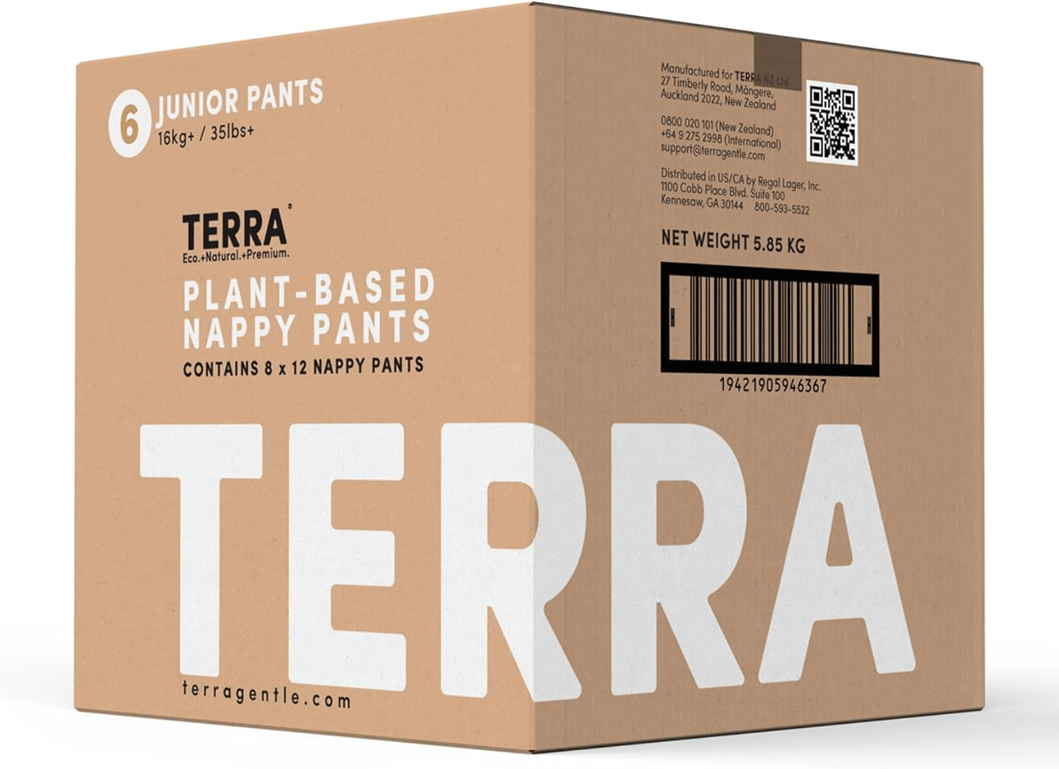 Terra Size 6 Training Pants&ndash; 85% Plant Based Pull-Up Style Diapers, Ultra-Soft & Chemical-Free for Sensitive Skin, Superior Absorbency, Perfect Overnight Diapers, for Toddlers 35+ Pounds, 96 Count image number 6