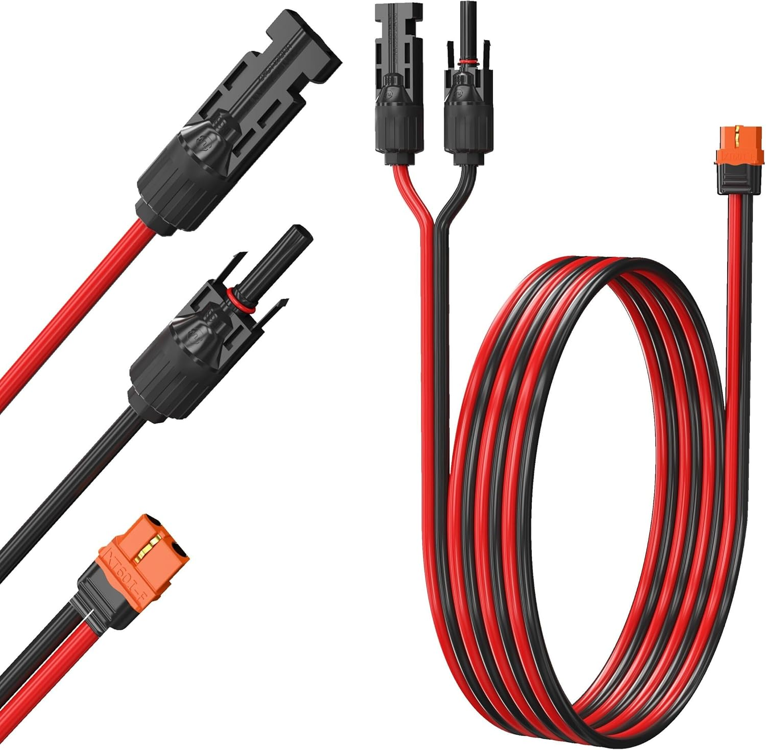 Xt60I Solar Charging Cable 12AWG 5FT - Solar Panel to Lifepo4 Battery Adapter, Heavy Duty Extension Cord for Ecoflow/Delta PRO, RV Off-Grid Solar Generator