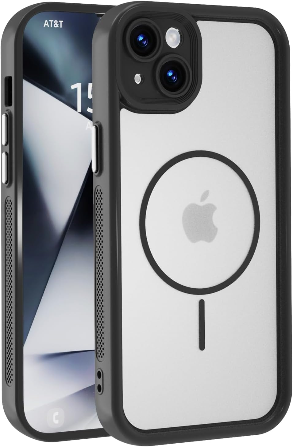 Panxcase Case for Iphone 16 - Mobile Phone Case Matt Translucent Military Shockproof Compatible with Magsafe, Protective Case with Non-Slip Cooling Function (Black)