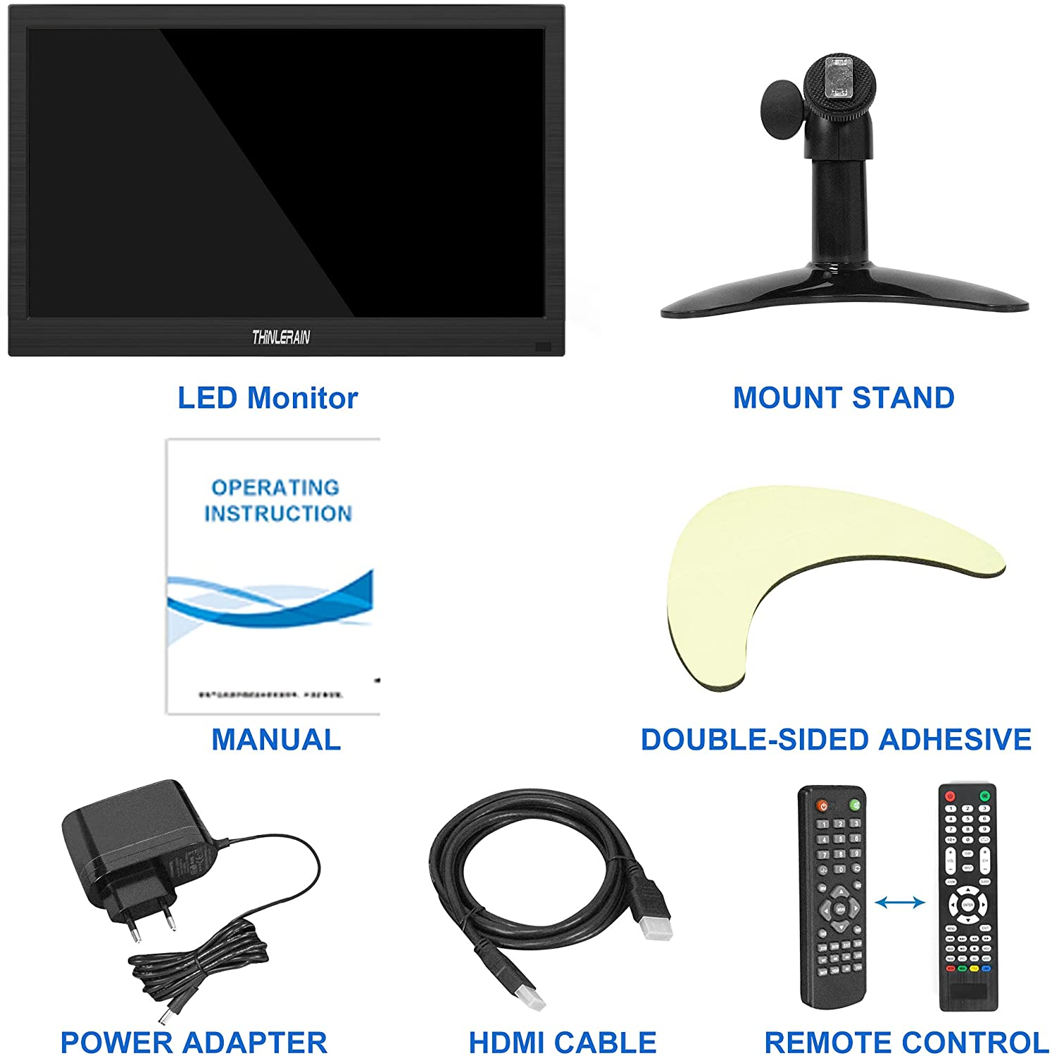 13.3 Inch Small PC Monitor Mini Monitor HDMI Monitor 1366X768 LED Monitor Support HDMI VGA AV BNC USB Intput, for Firestick, Computer, Kitchen Monitor, Built-In Speaker image number 4
