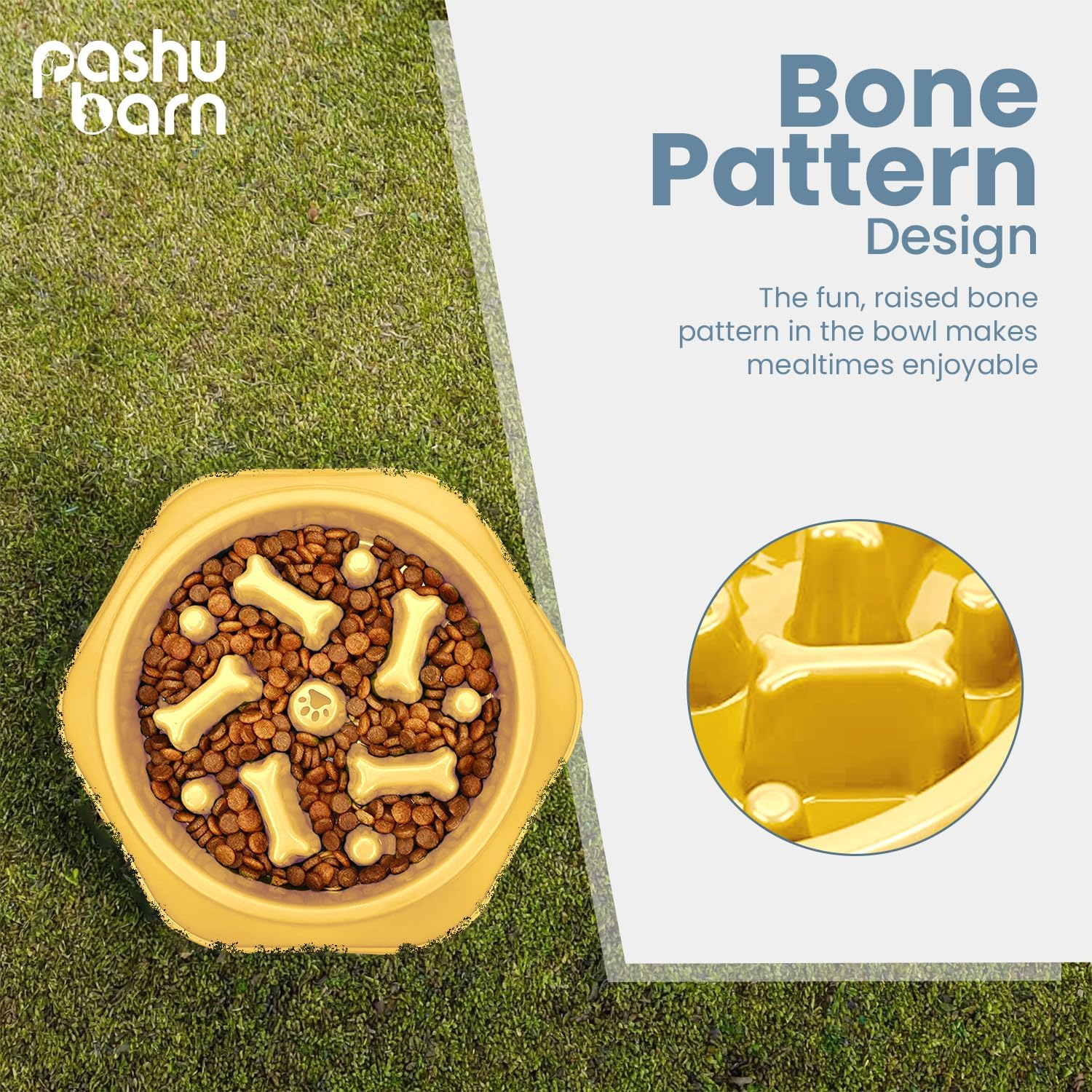 Large 500Ml Slow Feeder Dog Bowl - Interactive Pet Feeder Anti-Slip Base to Promote Healthy Eating, Reduce Overeating, Bloating, Vomiting, and Obesity - (Yellow) image number 1