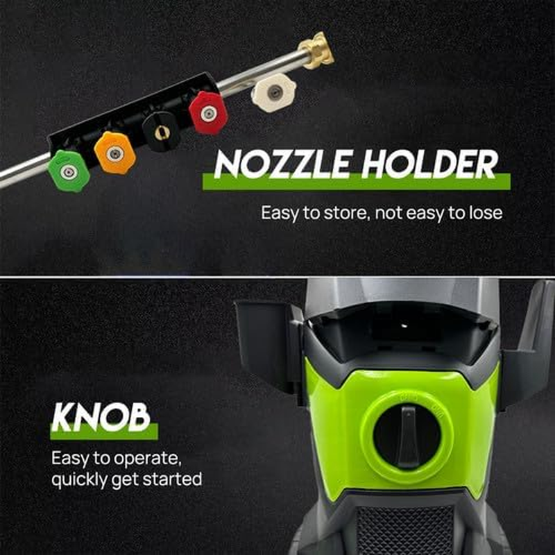 4000PSI High Pressure Washer Cleaner 2500W Electric Pressure Washer with Hose Reel and Spray Gun Holder Electric Water Gurney Pump Hose with 5 Nozzles,Detergent Tank for Cleaning Patios, Cars image number 6