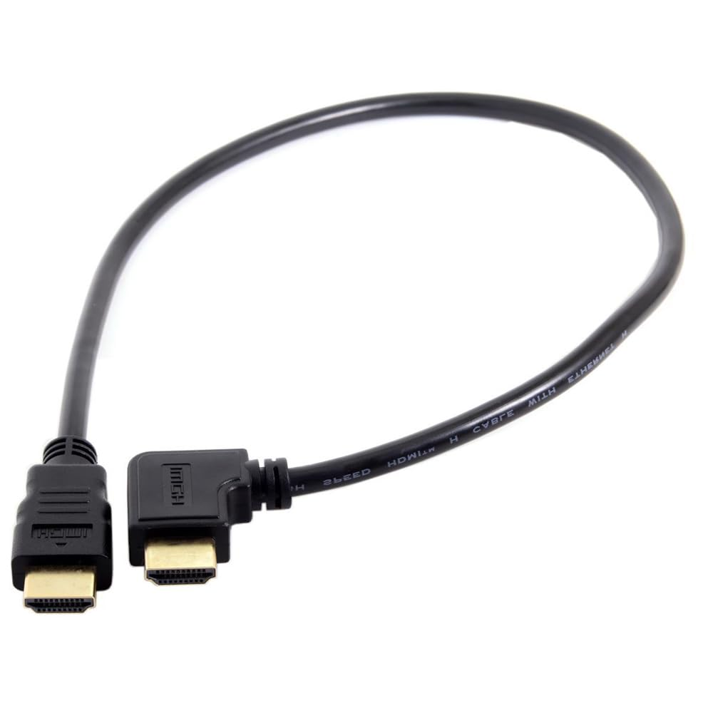 JSER 90 Degree Left Angled Type HDMI 1.4 Male to HDMI Male Cable Support 3D & Ethernet 50Cm (Left Angle) - Right Angled image number 4